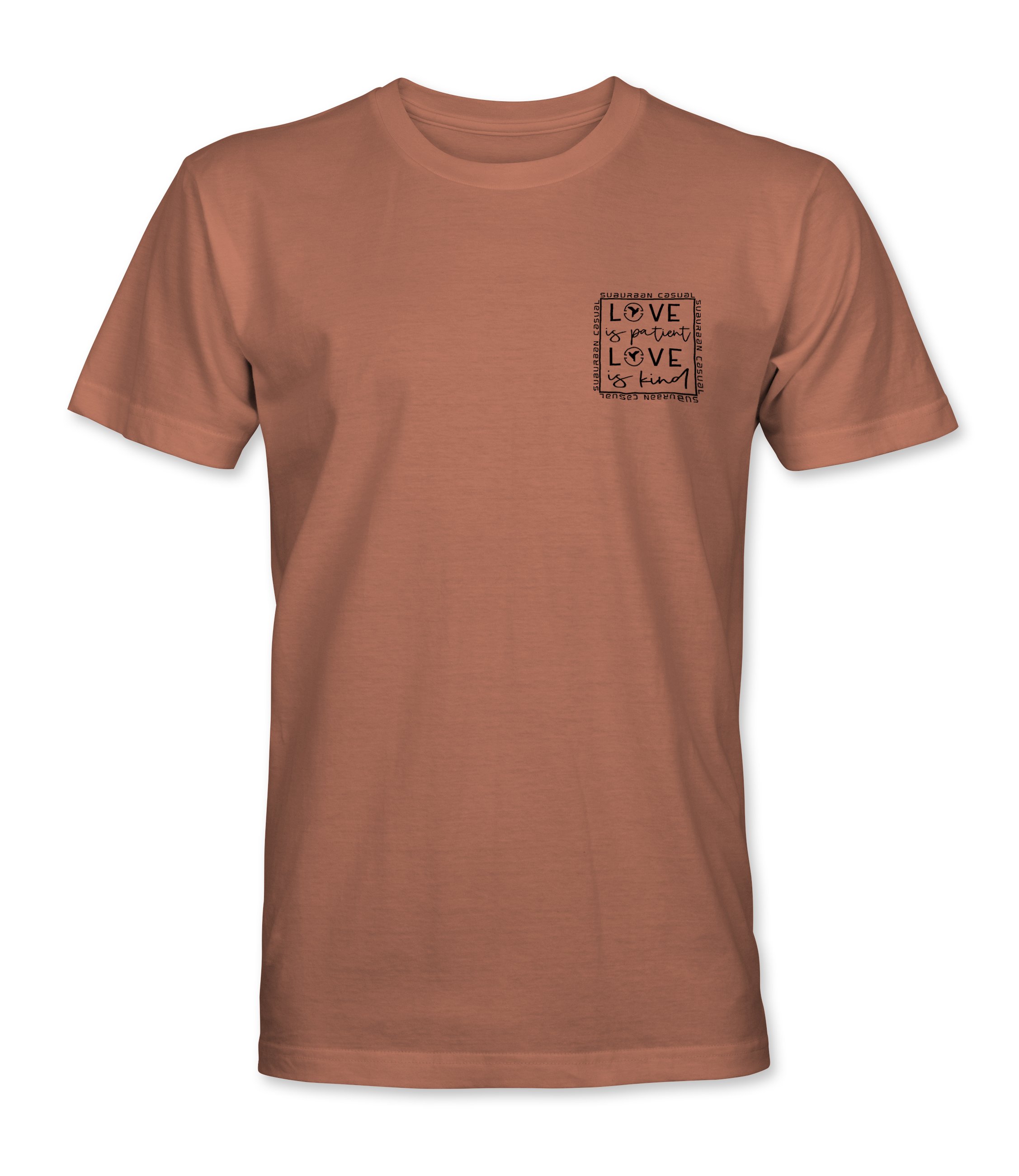 SC Love is Patient Front Terracotta Tee with Black Graphic.jpg