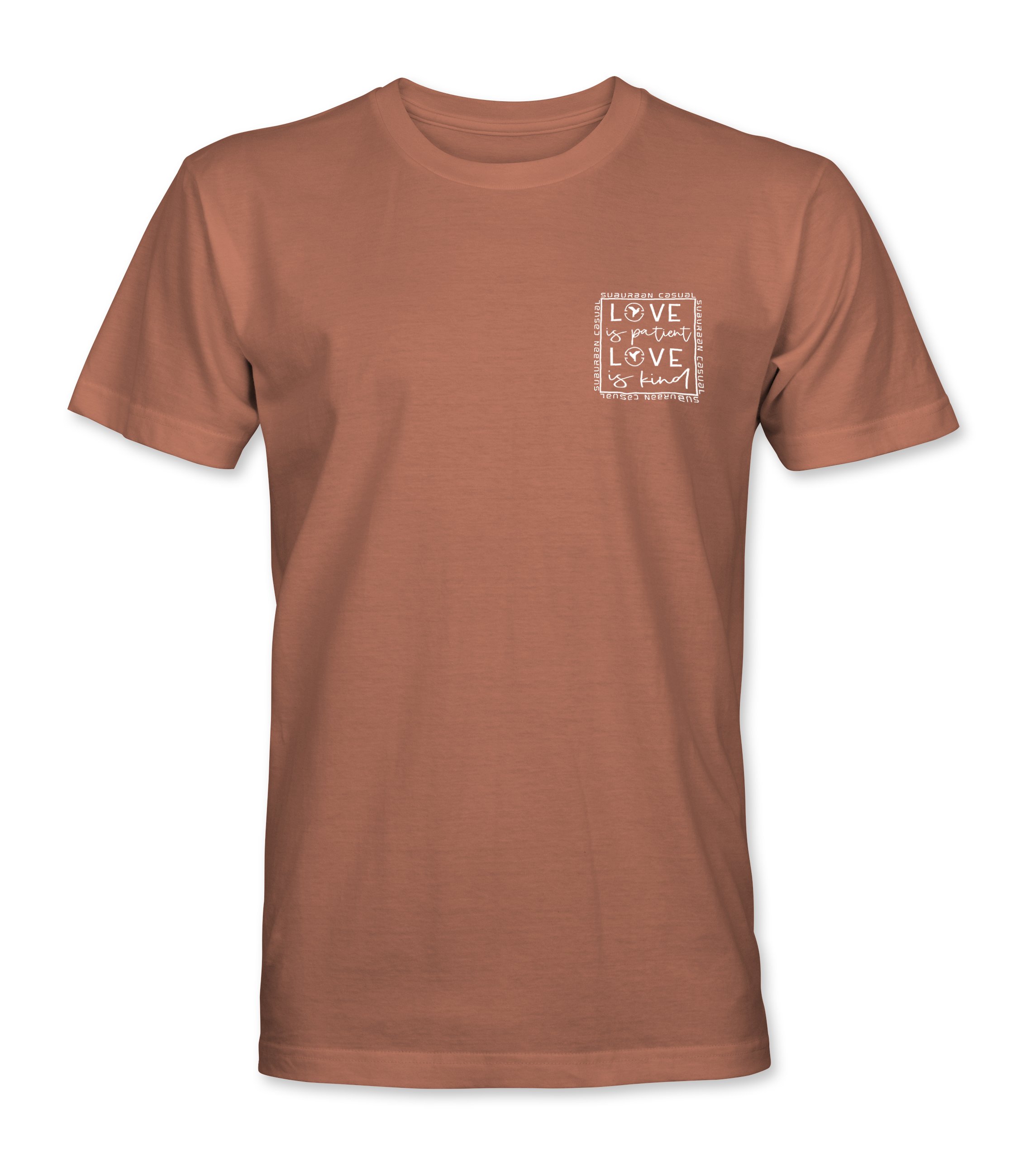 SC Love is Patient Front Terracotta Tee with White Graphic.jpg