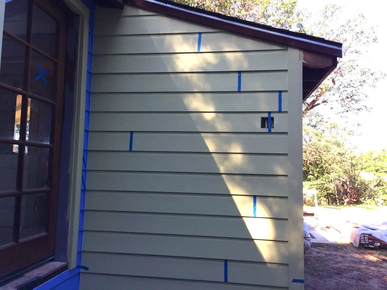 Hardie board siding, prepping for color pattern...