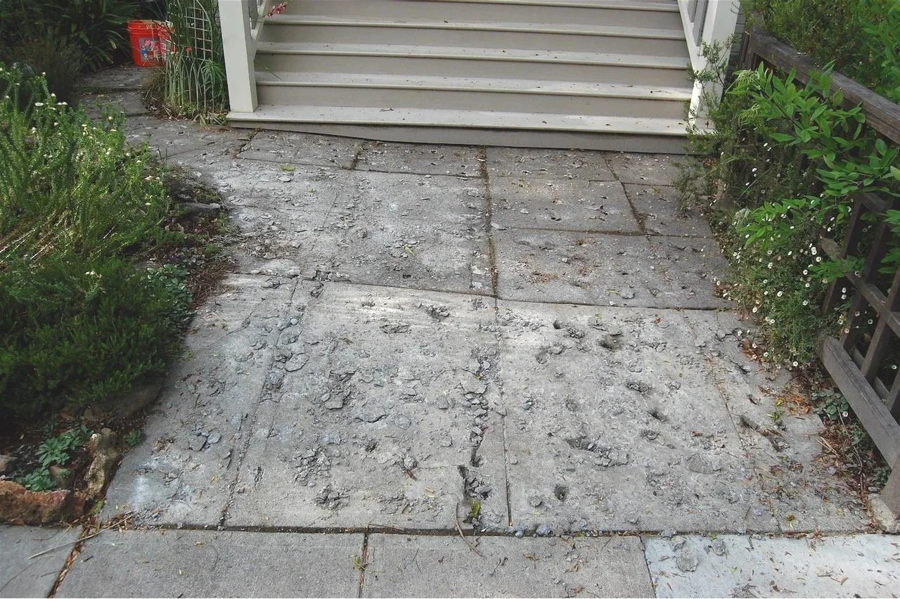 In Oakland: Planning a stone entry and walkway...the old concrete must go...
