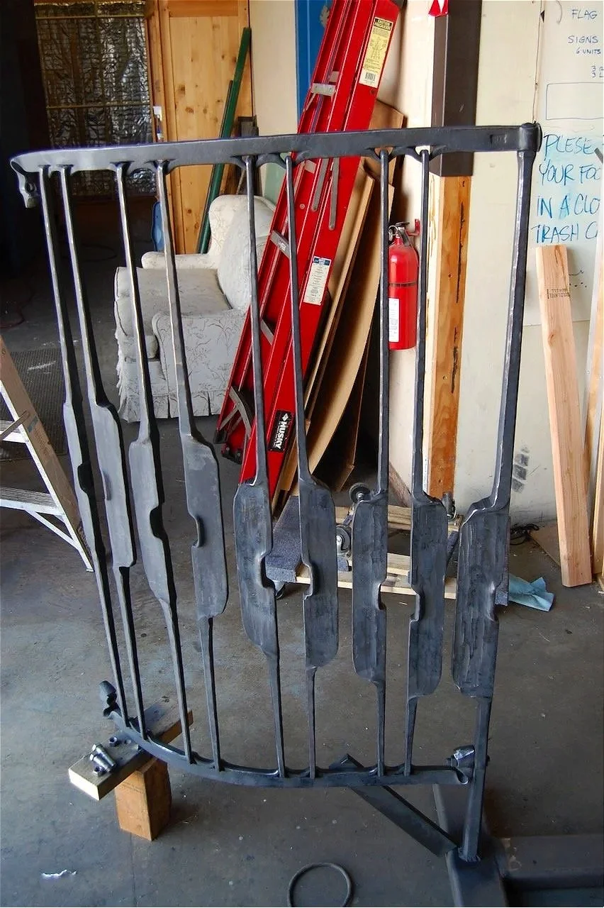 The gate, a shinier iron in previous photos, has been oxidized? - closer to completion...