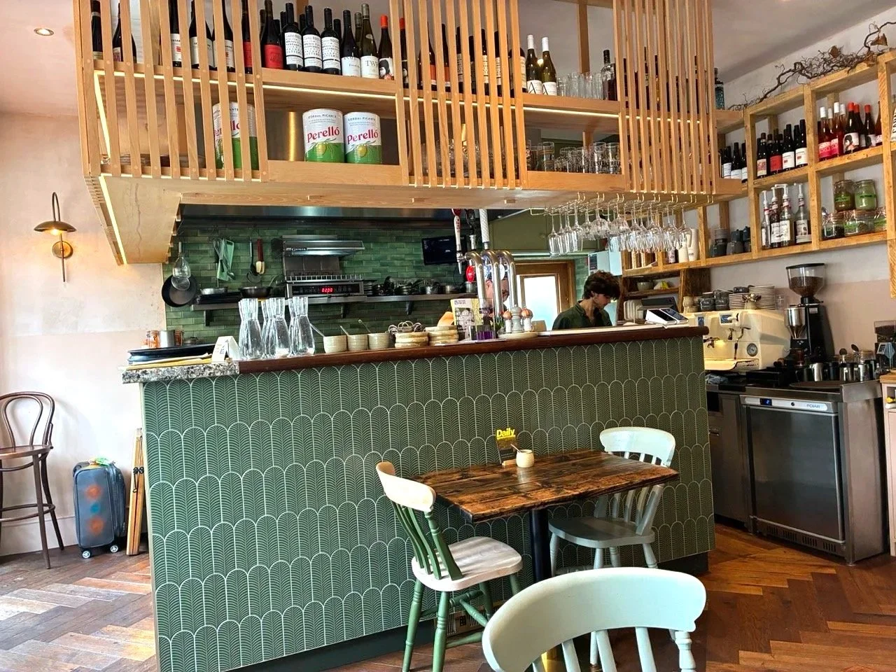 ...the kitchen, manned singly with 2 wait staff