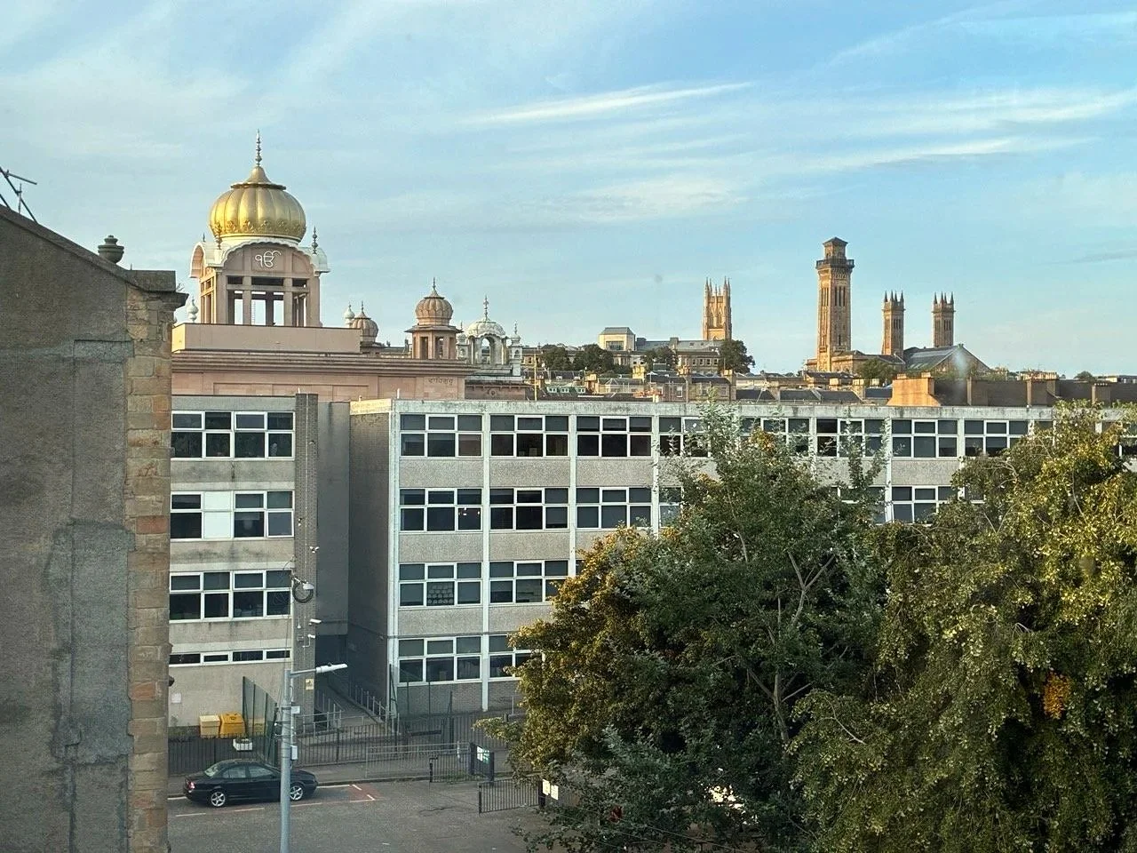 ... Gurdwara Singh Sabha Hindu temple from my window