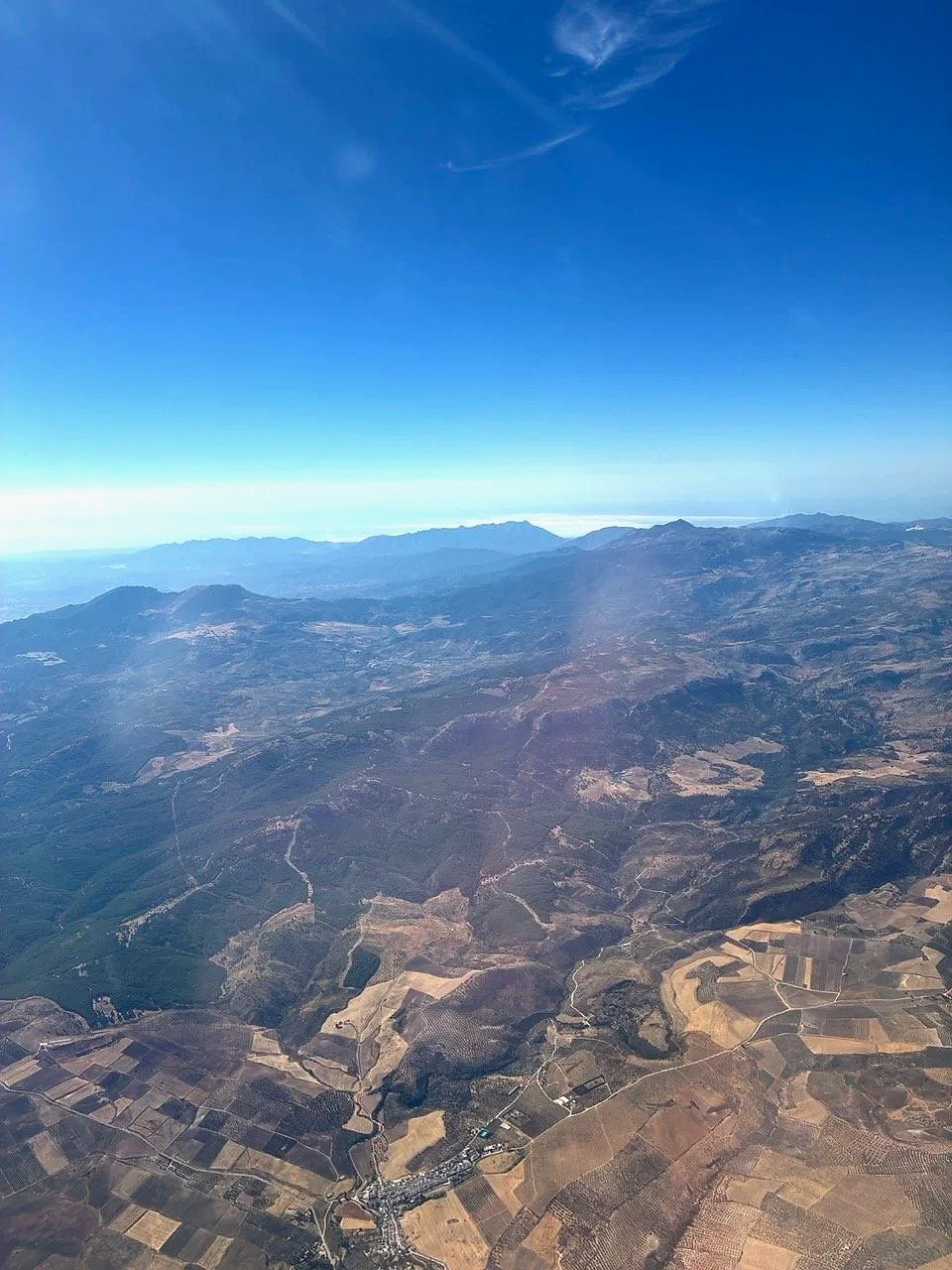 ...from the air, approaching Málaga