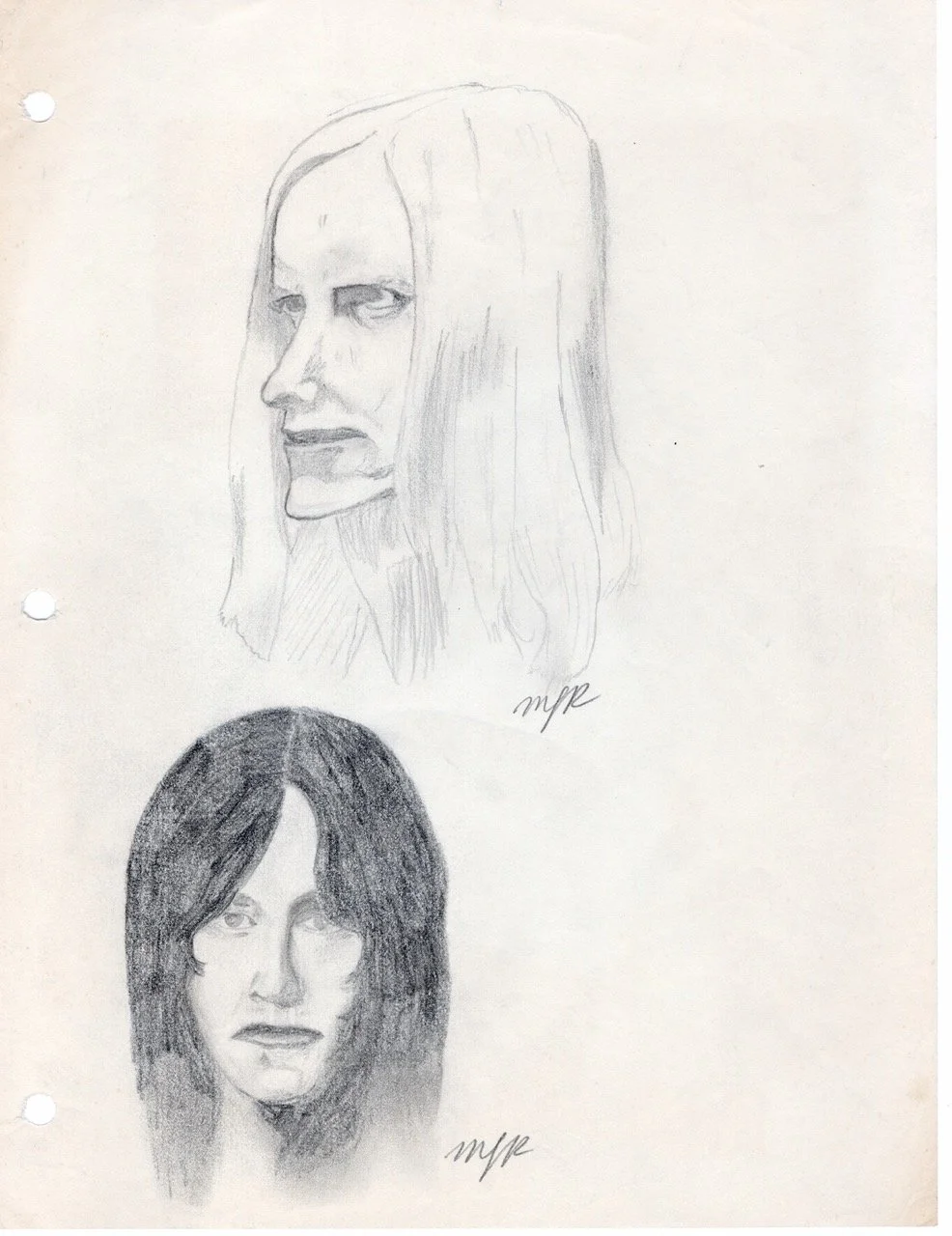 OK!  Who votes for my deserving a share in profits from Beavis and Butthead, having drawn this around 1972?...I was drawing faces from album covers, the previous Johnny was pretty good...these may have been later but...