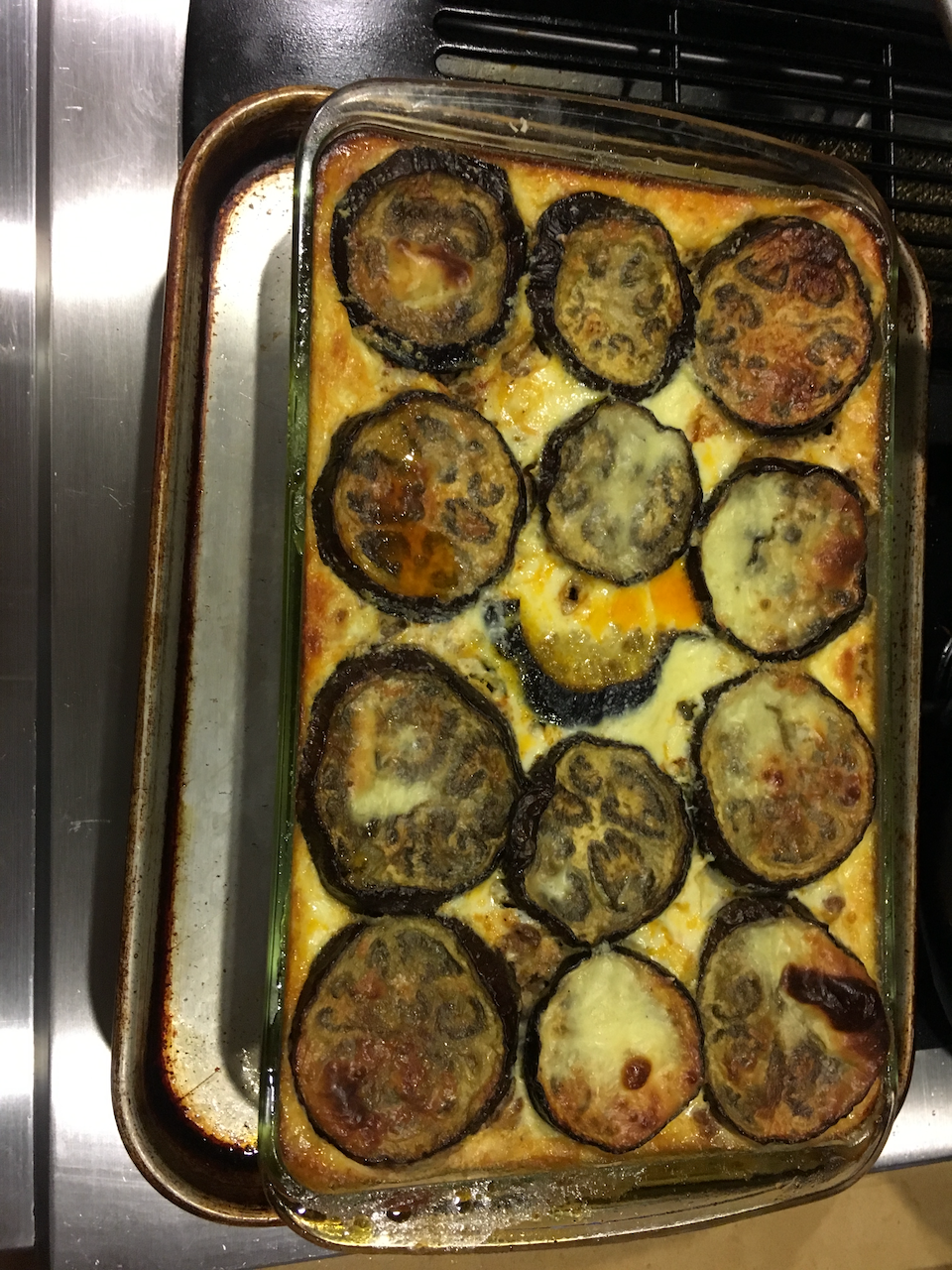 Moussaka. True, I didn't prep enough custard this time...