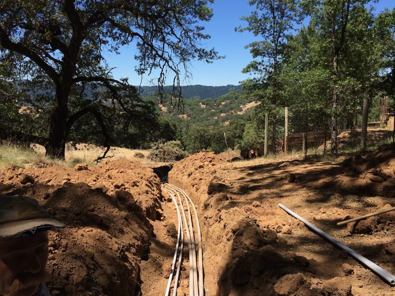 Laying the infrastructure, water, electrical...
