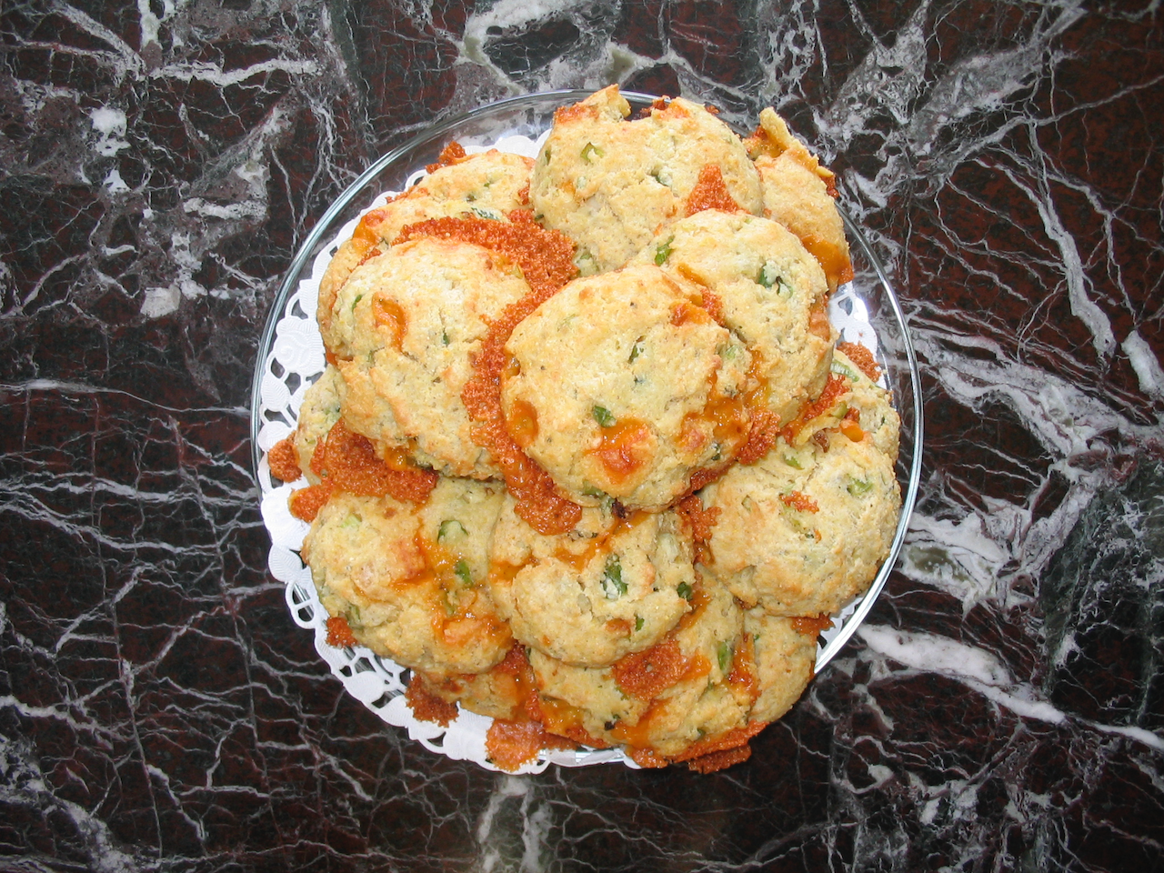 Corn, cheese and scallion biscuit.