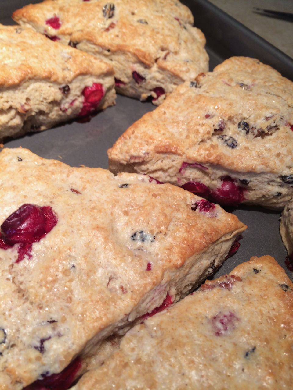 Scones with fresh cranberries.
