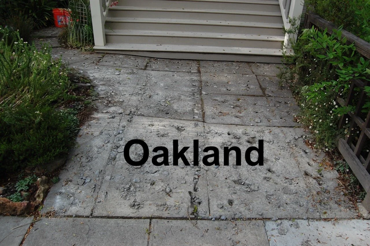 In Oakland: Planning a stone entry and walkway...the old concrete must go...