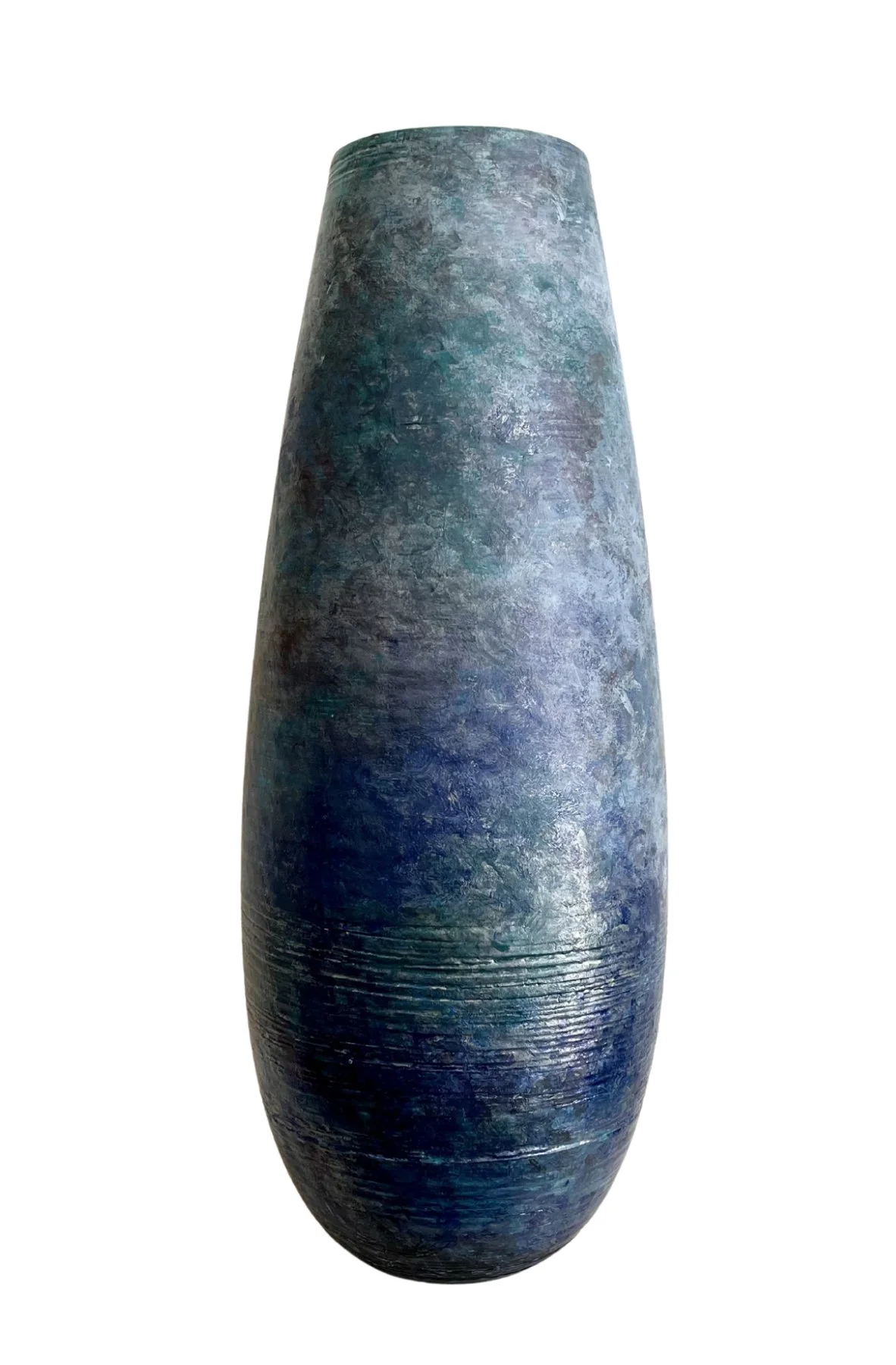 Large vase, enamel on earthen ware. Part of the “Under Blue Skies” range