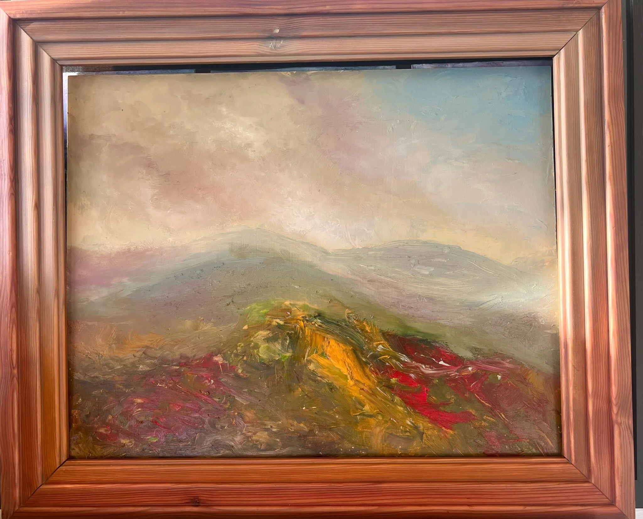 19. Moorland in Autumn, oil on board, framed £650