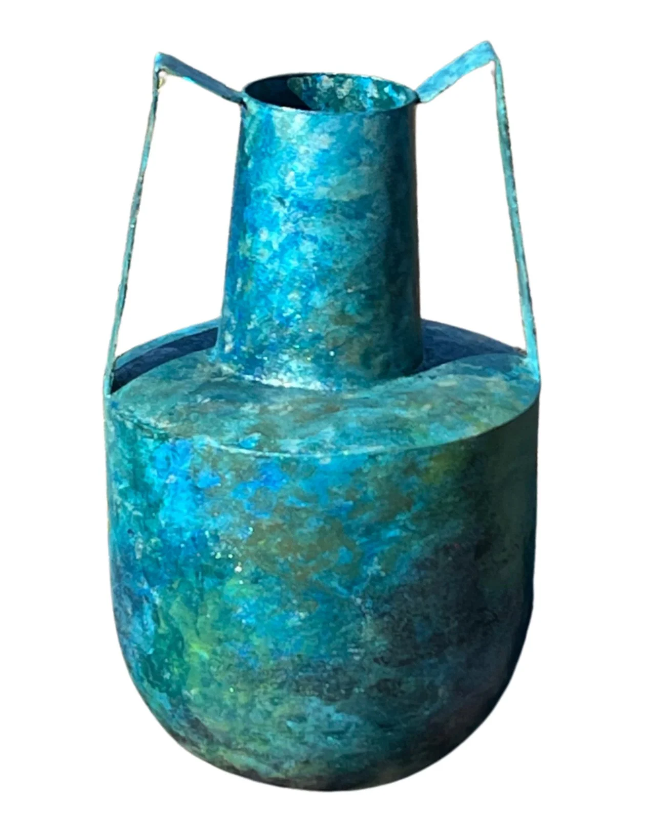 Vase. Enamel on textured steel