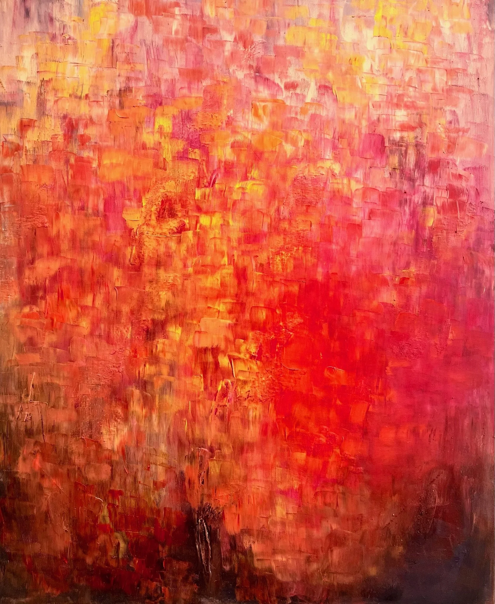 41. Abstract in Vermillion, oil on canvas, £550