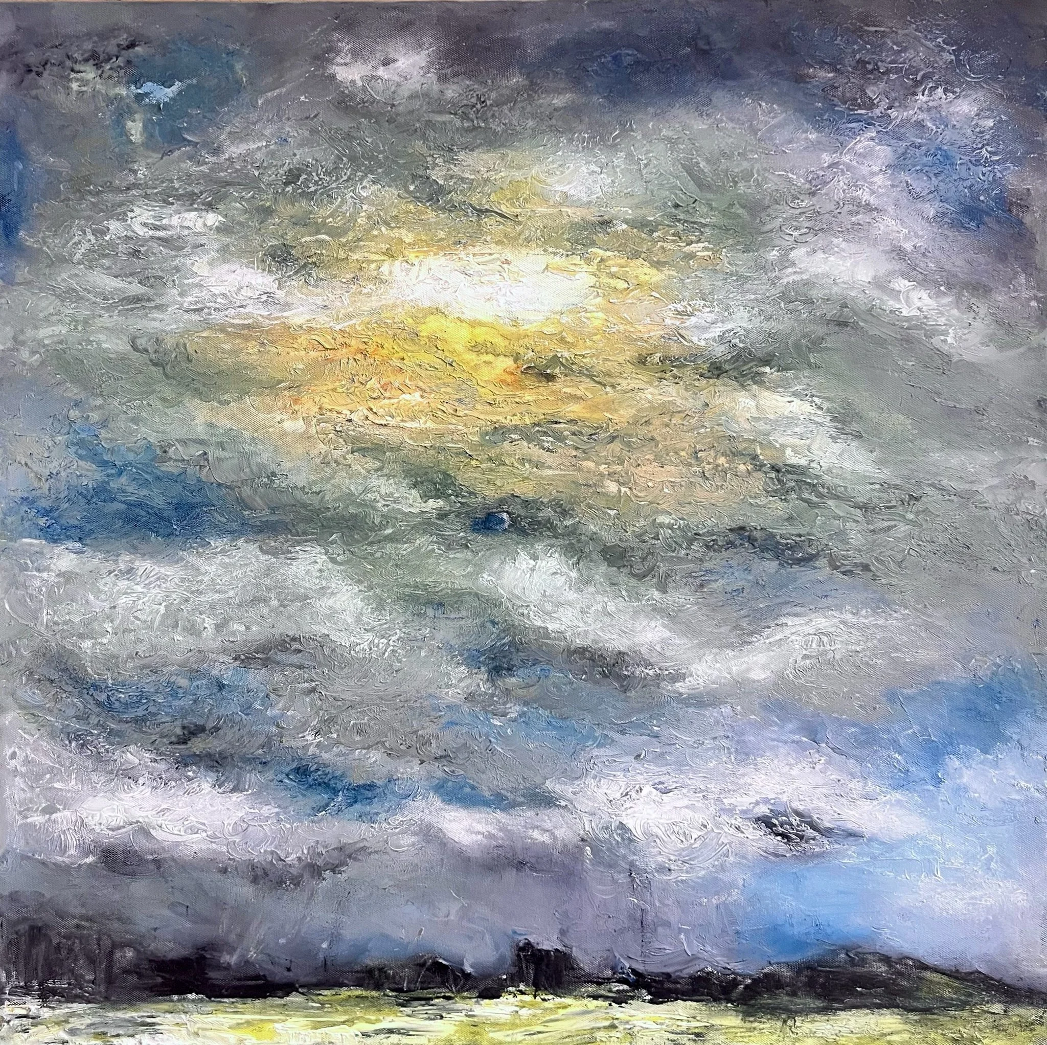 36. Cloudscape over Portrush, oil on canvas, £690