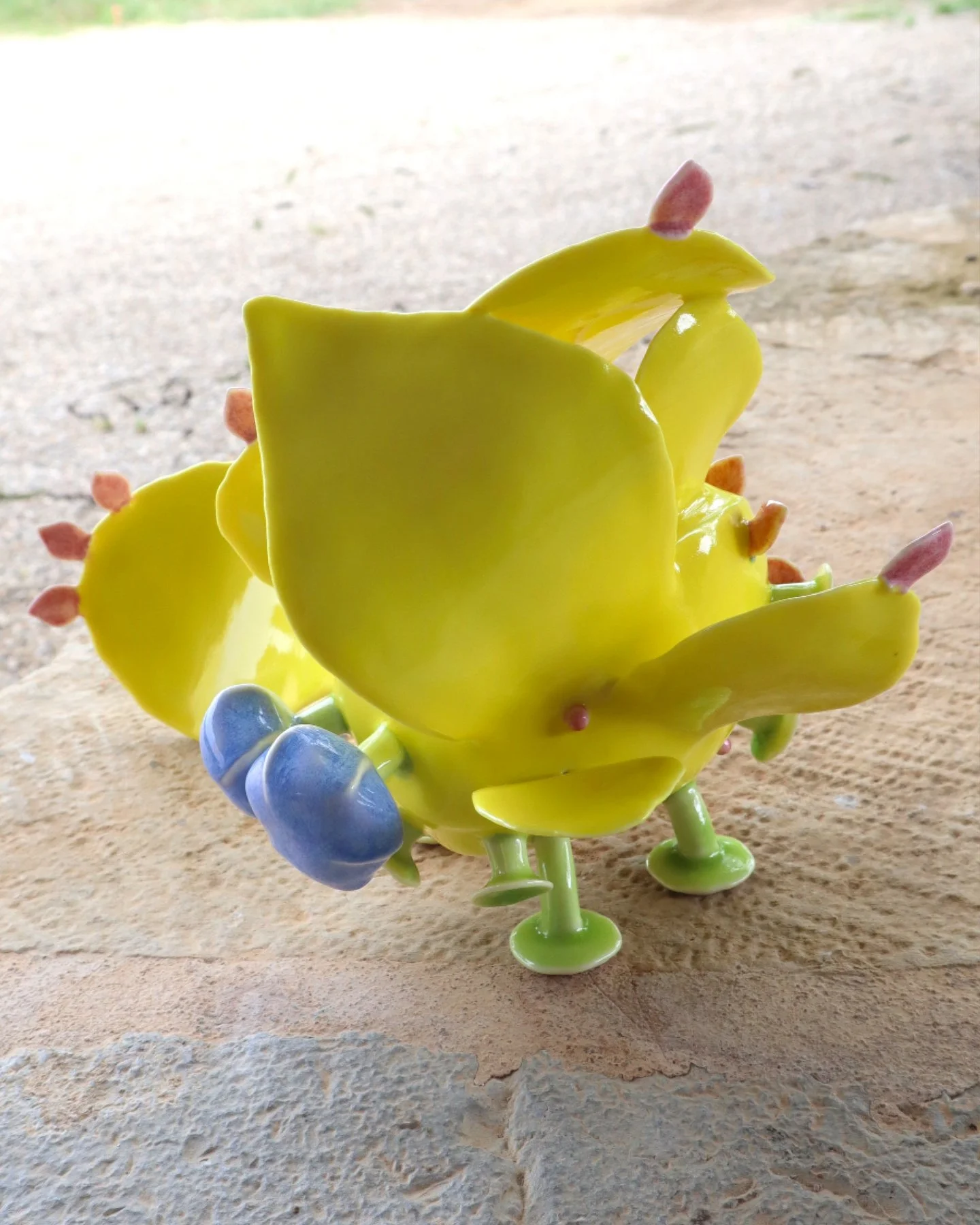 Agent Lenny on his way to the dancefloor @trobat.co 

He is a glorious persona made in porcelain and dressed in happy colours. The series of Agents came about as the world order started to shift and a new one is being shaped. They invite us to stand 