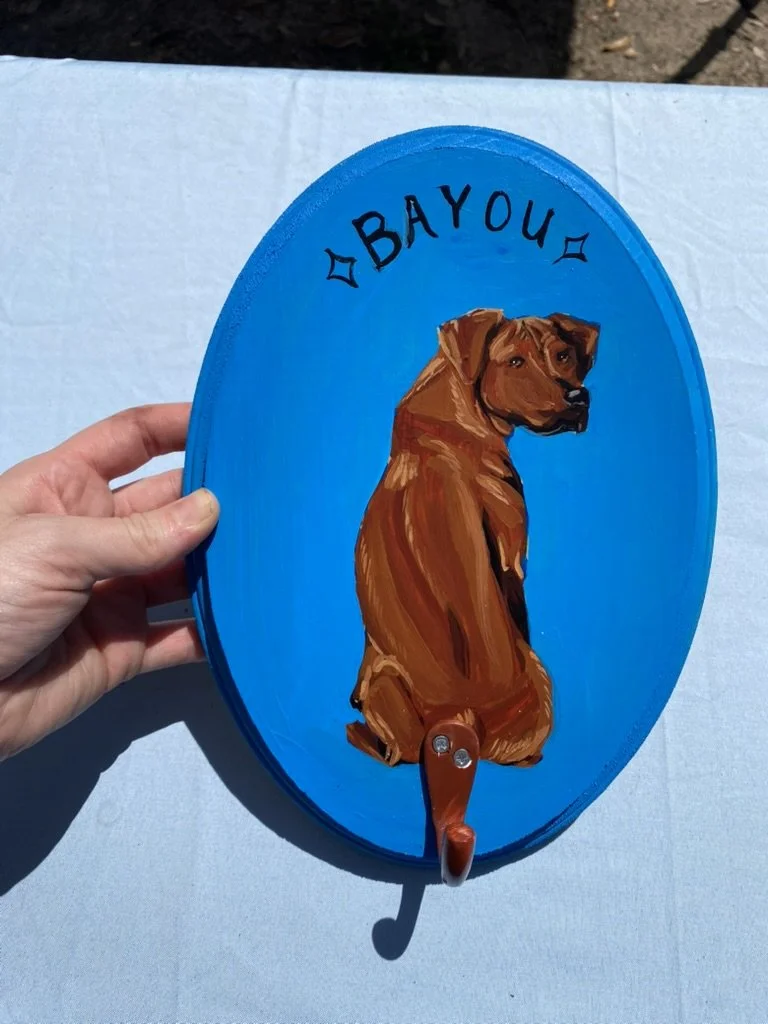 Custom Pet Portrait Leash Holder Handpainted