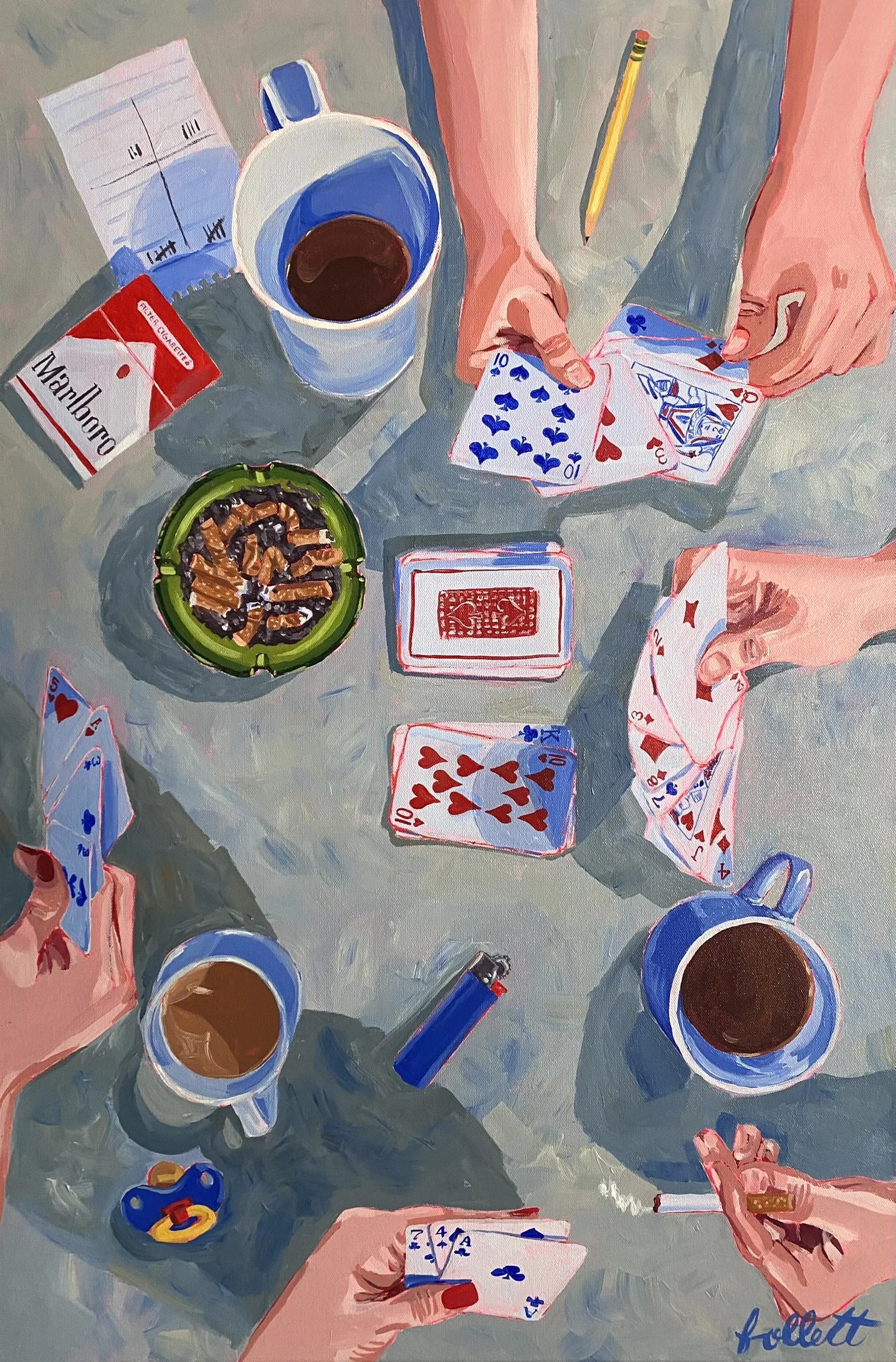 PRINT Grown Up Game Night Family Game Night Cards Coffee Cigarettes