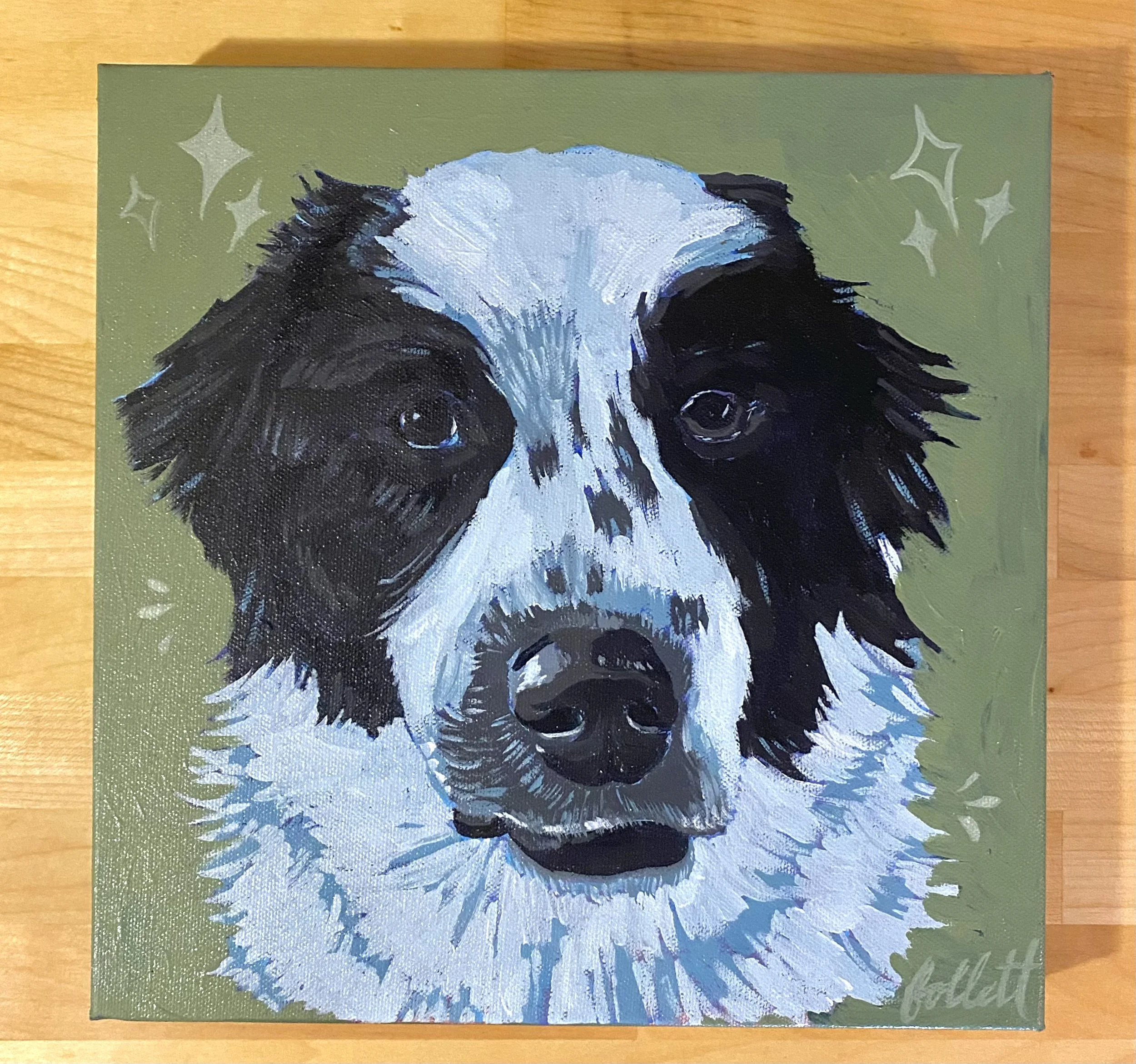 Custom Pet Portrait – 12x12 Large Canvas