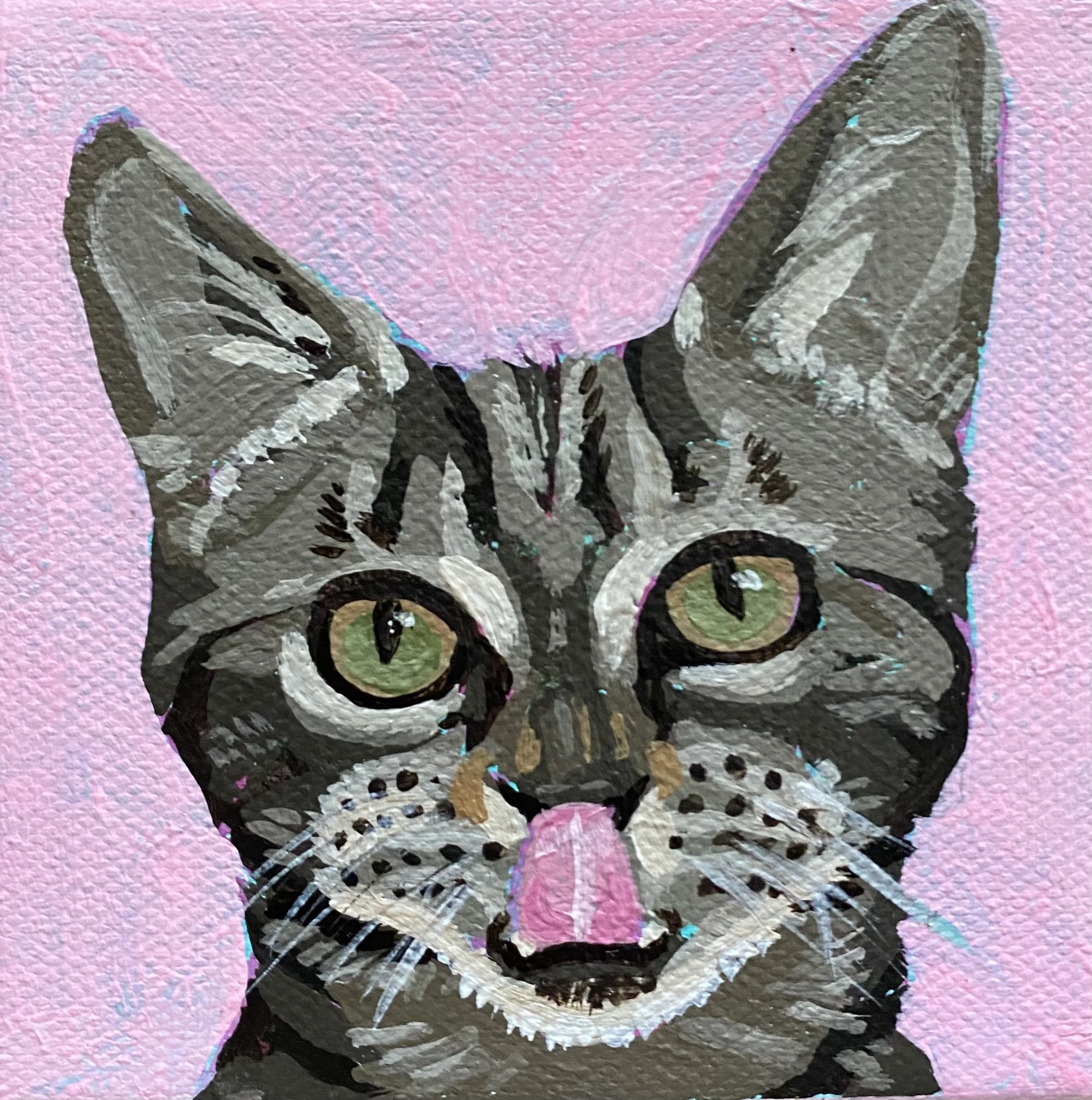 Custom Pet Portrait – 4x4 Mini Canvas