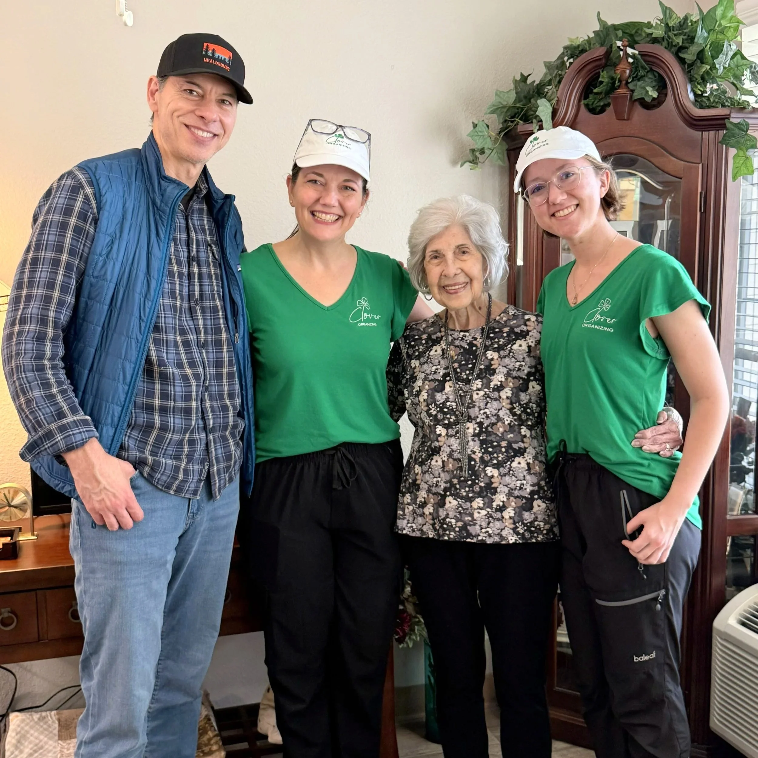 Two Organizers with son and mom in assisted living home