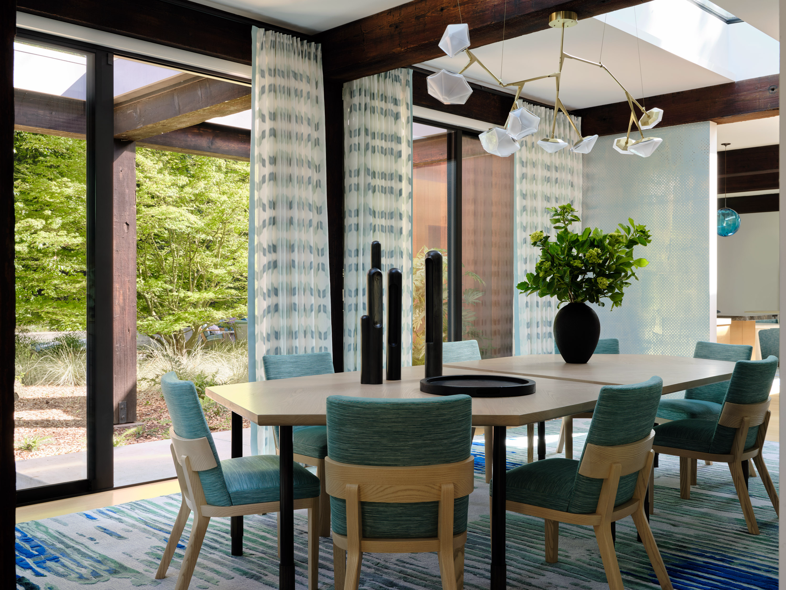 Peninsula residential interior design dining room