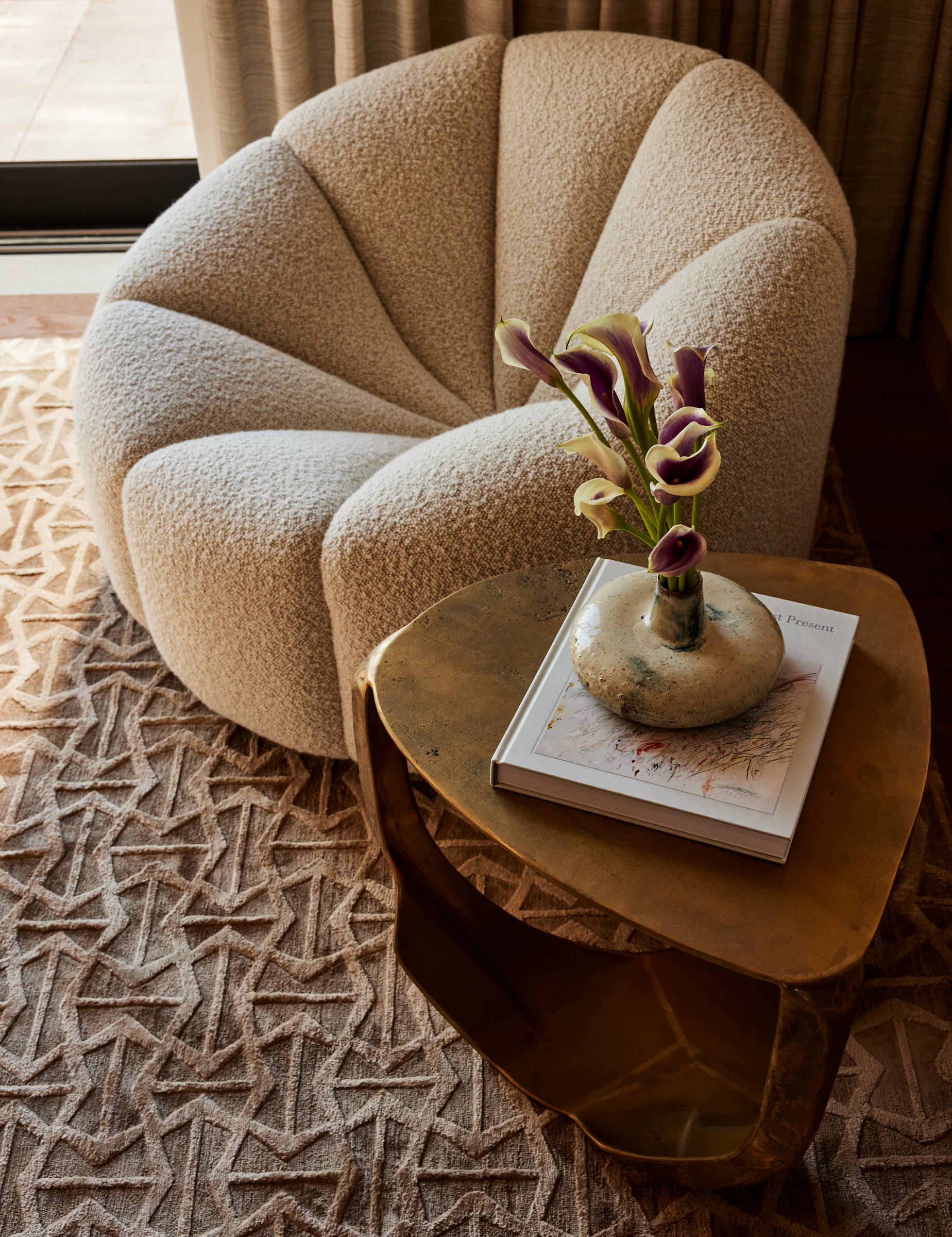 Marin residential interior design detail lounge chair