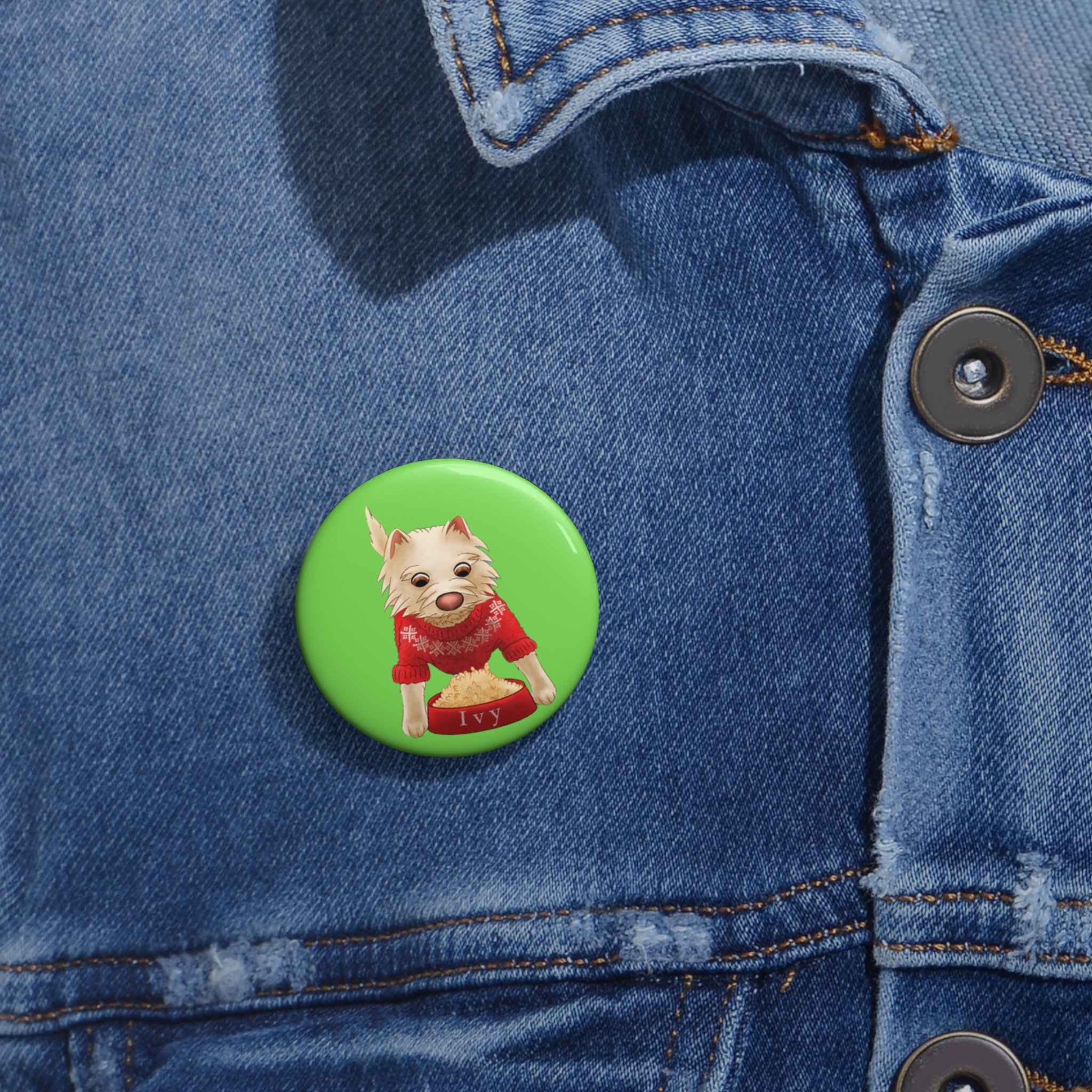 Ivy Red Sweater Pin Button 1.25 Green Apple Styled.jpg