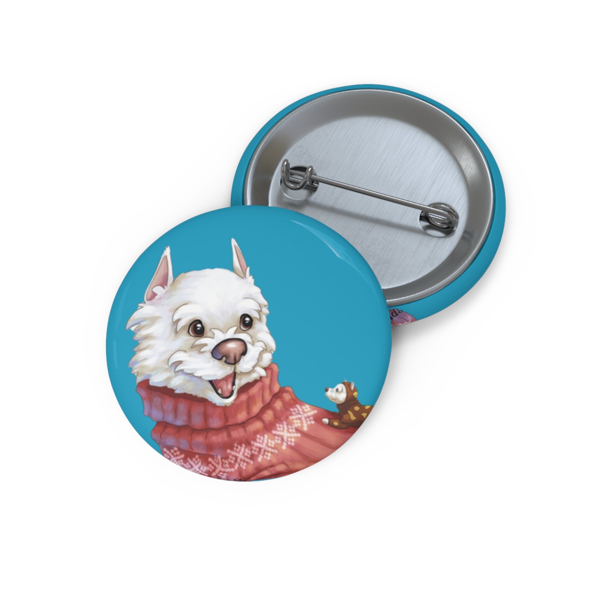 Ivy & Salamander Sammy Pin Button Ocean
