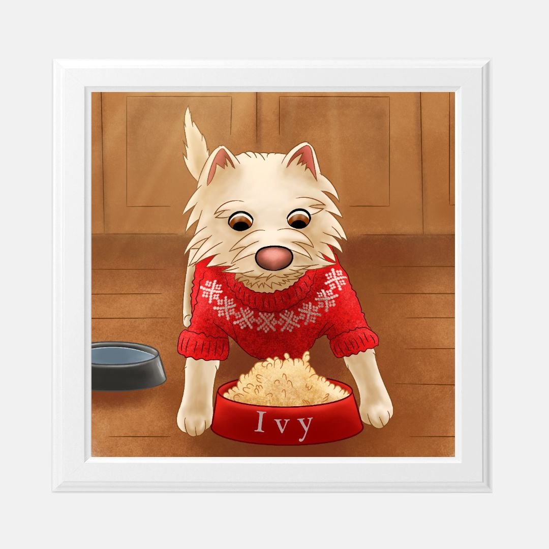 Art Print Ivy Red Sweater 8x8