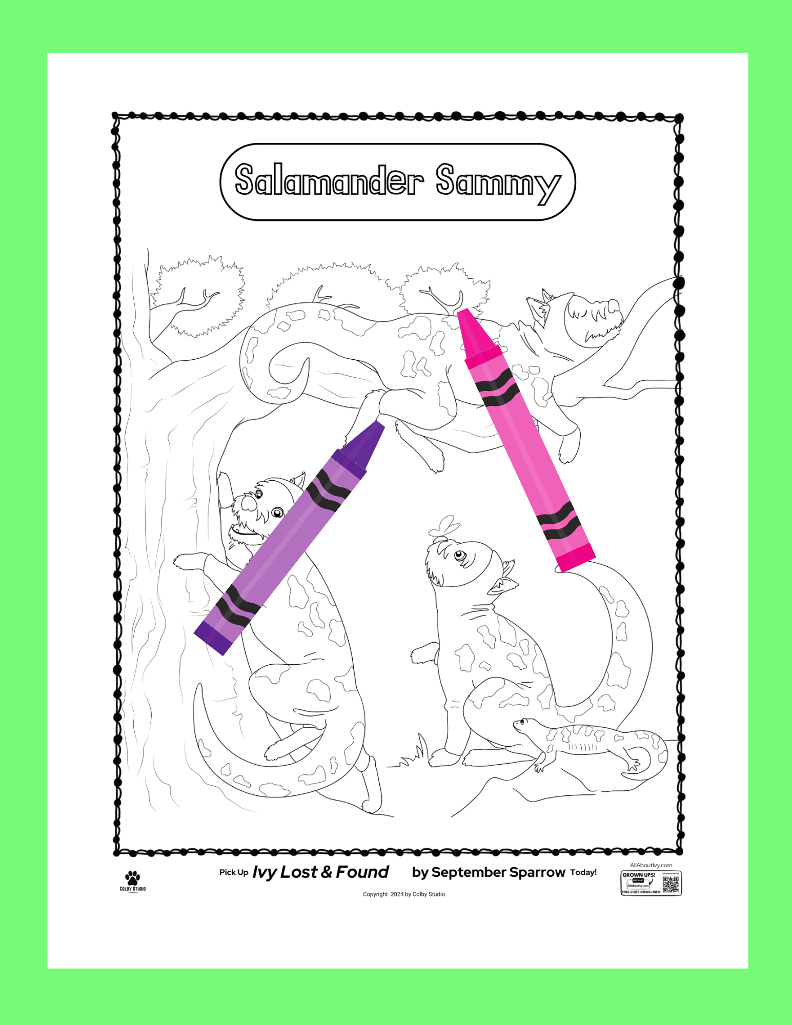 Salamander Sammy Coloring Page
