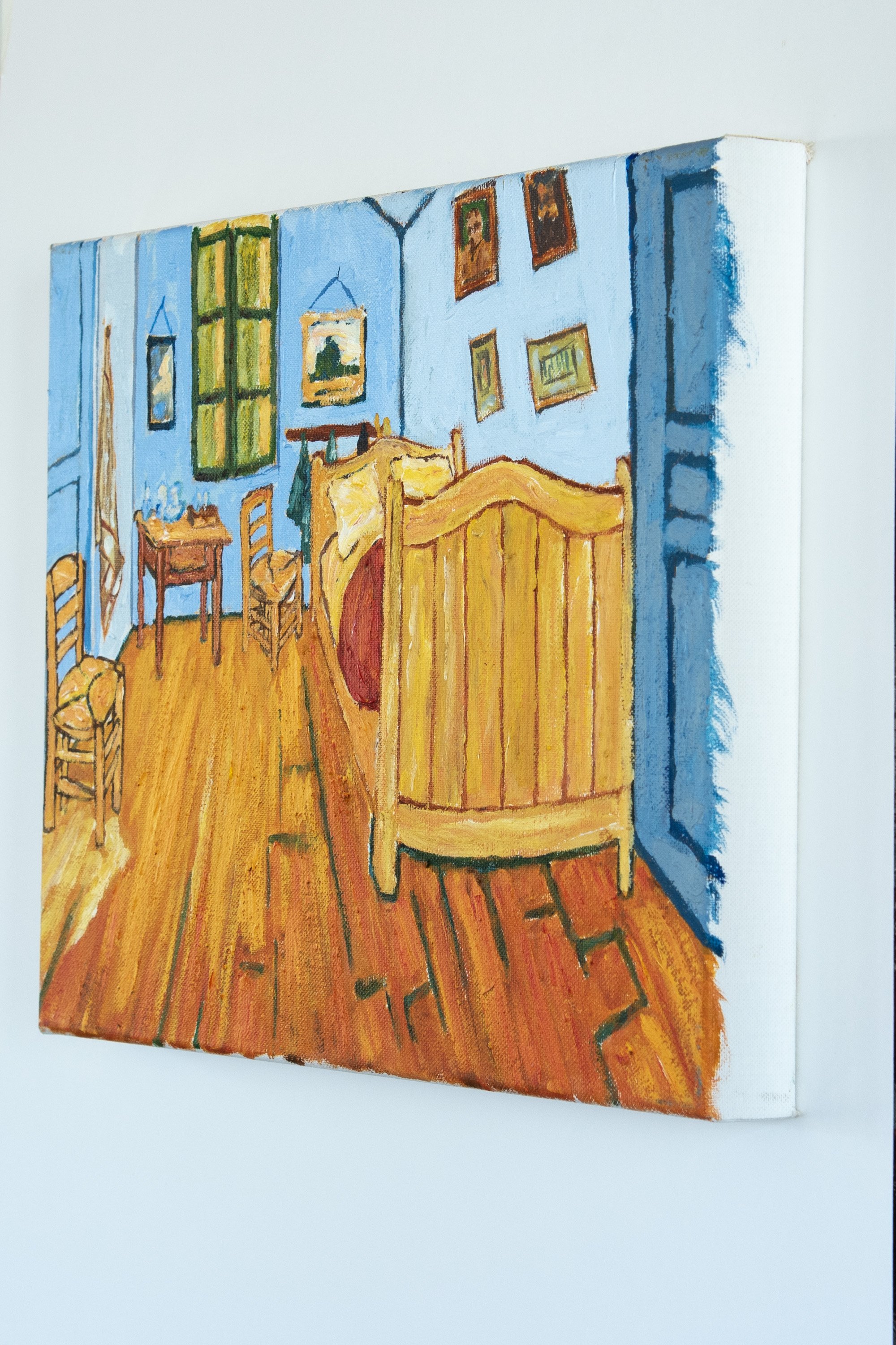"Davenport copy of Vincent Van Gogh: Bedroom in Aries" Unframed Acrylic Painting, 11" x 14"