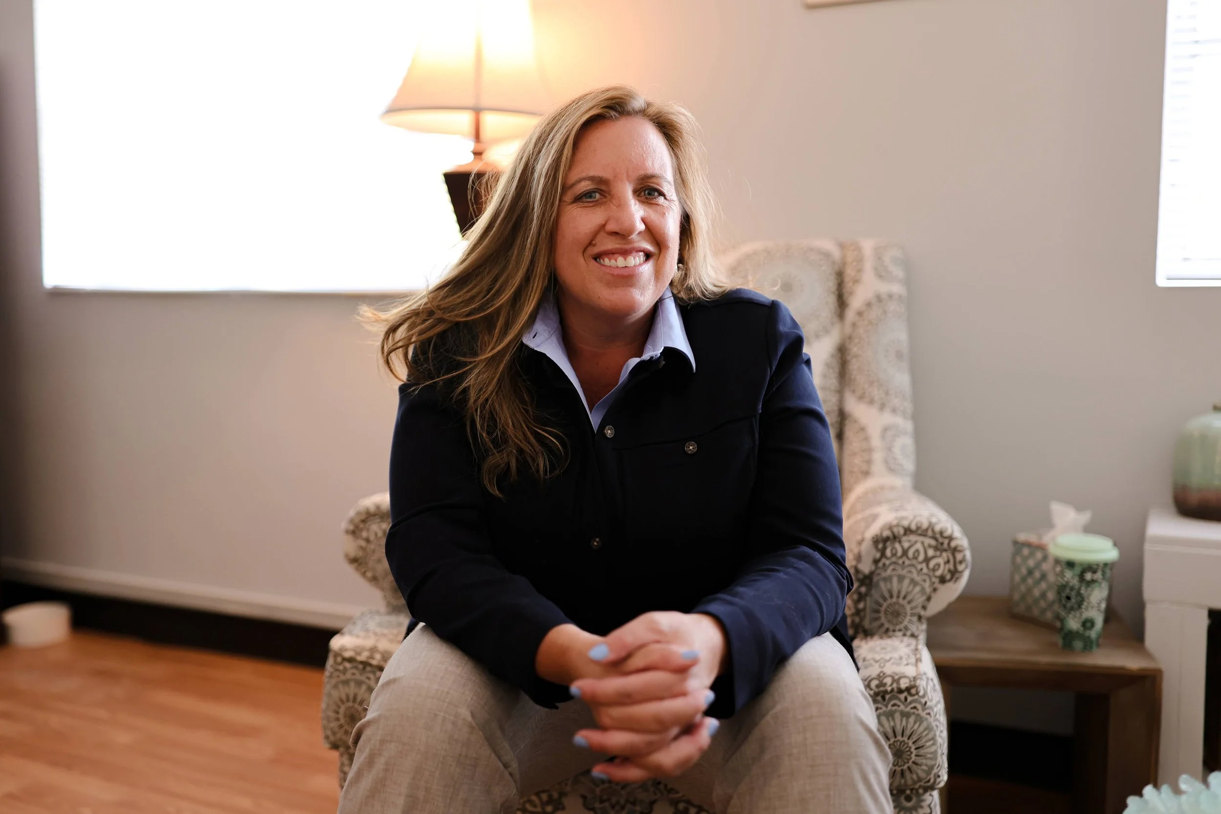 Michelle Gallimore, trauma trained therapist, helping clients work through betrayal, trauma, identity wounds, and grief.