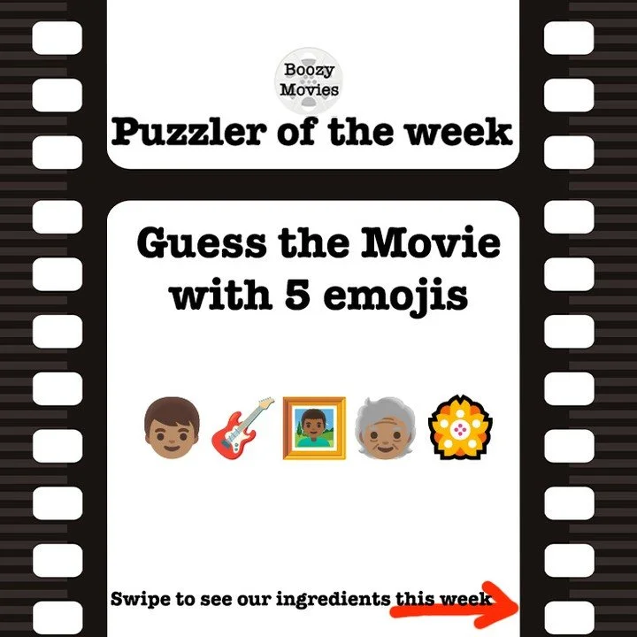 Can you guess the Boozy Movie of the week in 5 emojis? 

Swipe to see what we're putting in our cocktails this week!

#Movies #Cocktails #Puzzle