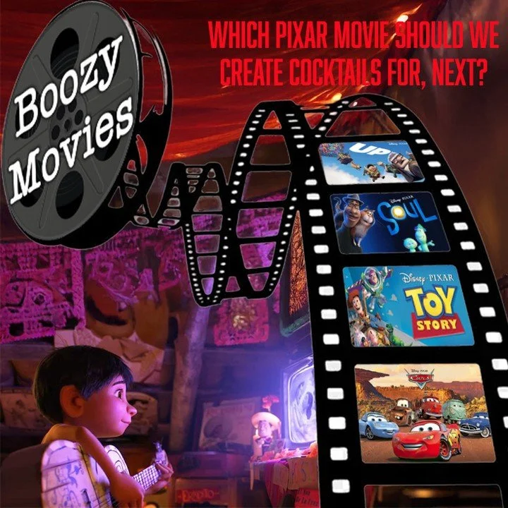 Which Pixar movie should we create cocktails for, next? 

Did you know: The Pizza Planet truck from Toy Story makes an appearance in nearly every Pixar film. 

#Cocktails #Movies #Pixar