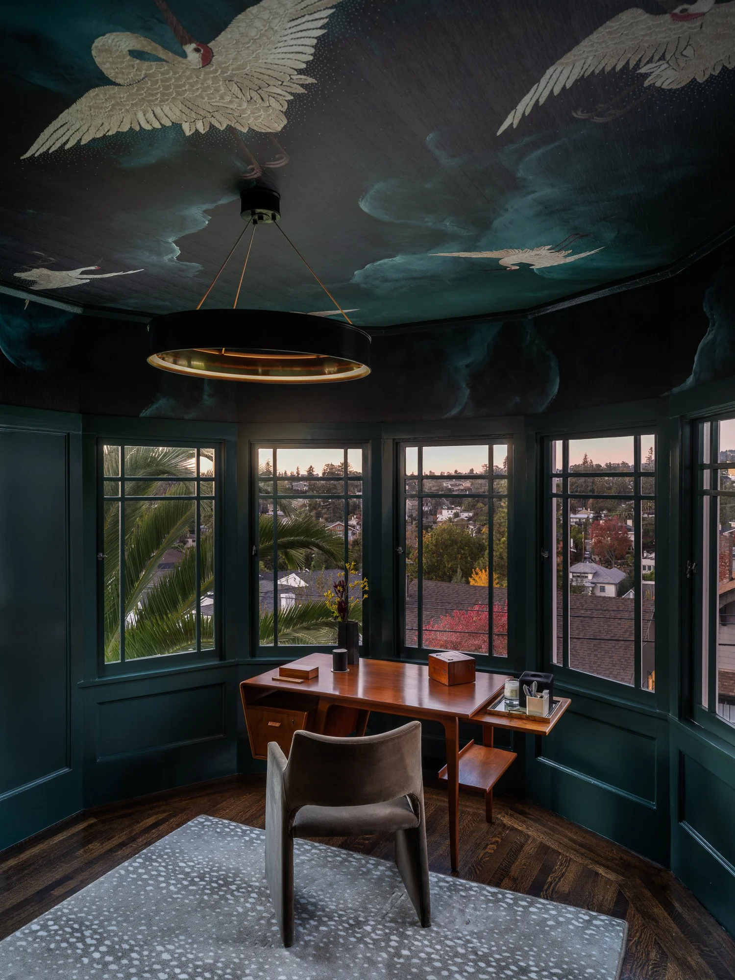 Dark Green Painted Office