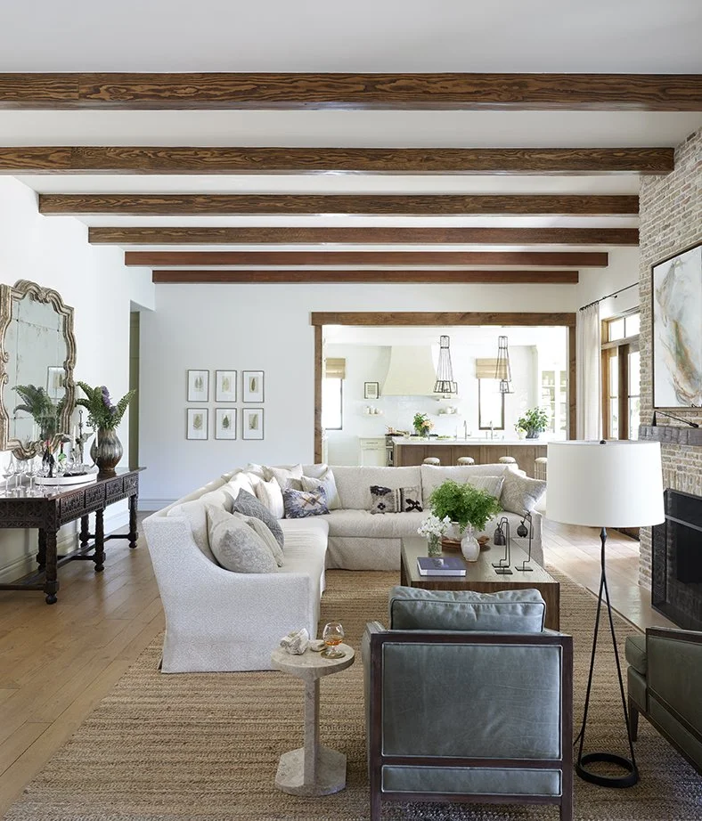 Westlake Village family room by Interior Archaeology