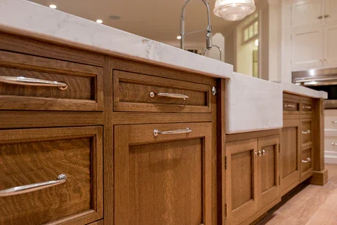 Custom wood kitchen cabinetry designed by Interior Archaeology