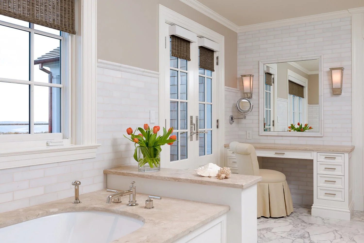 Custom bathroom cabinetry and storage by Interior Archaeology