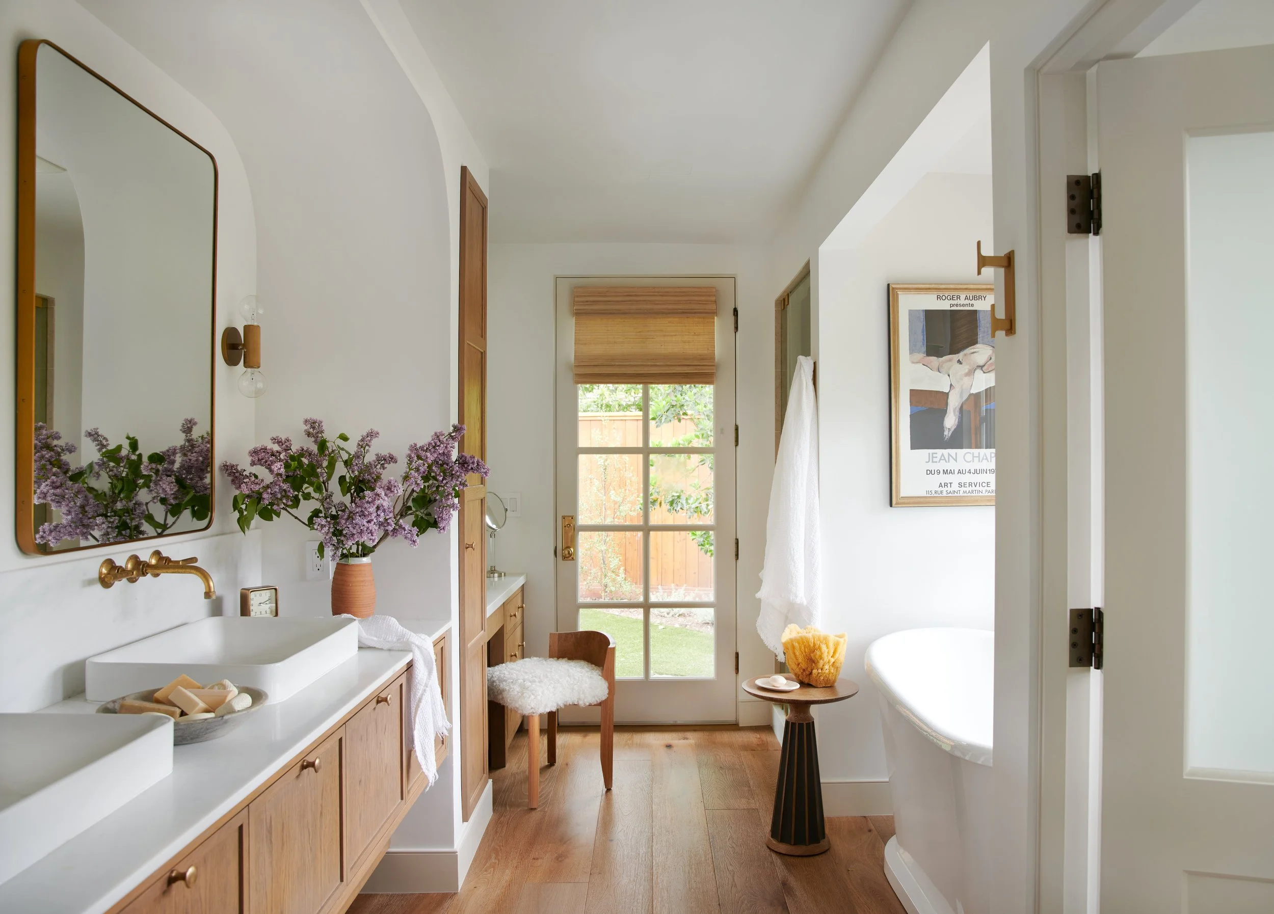 Modern organic bathroom remodel in Calabasas by Tammy Randall Wood, ASID