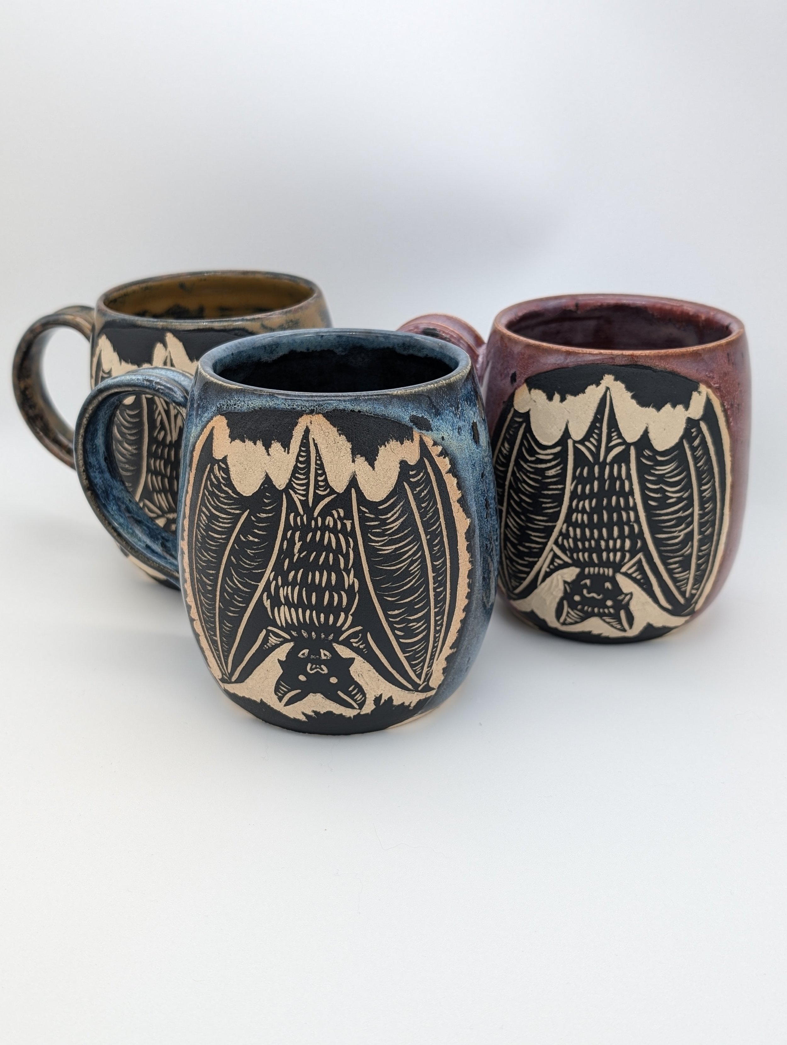 Bat carved mug.