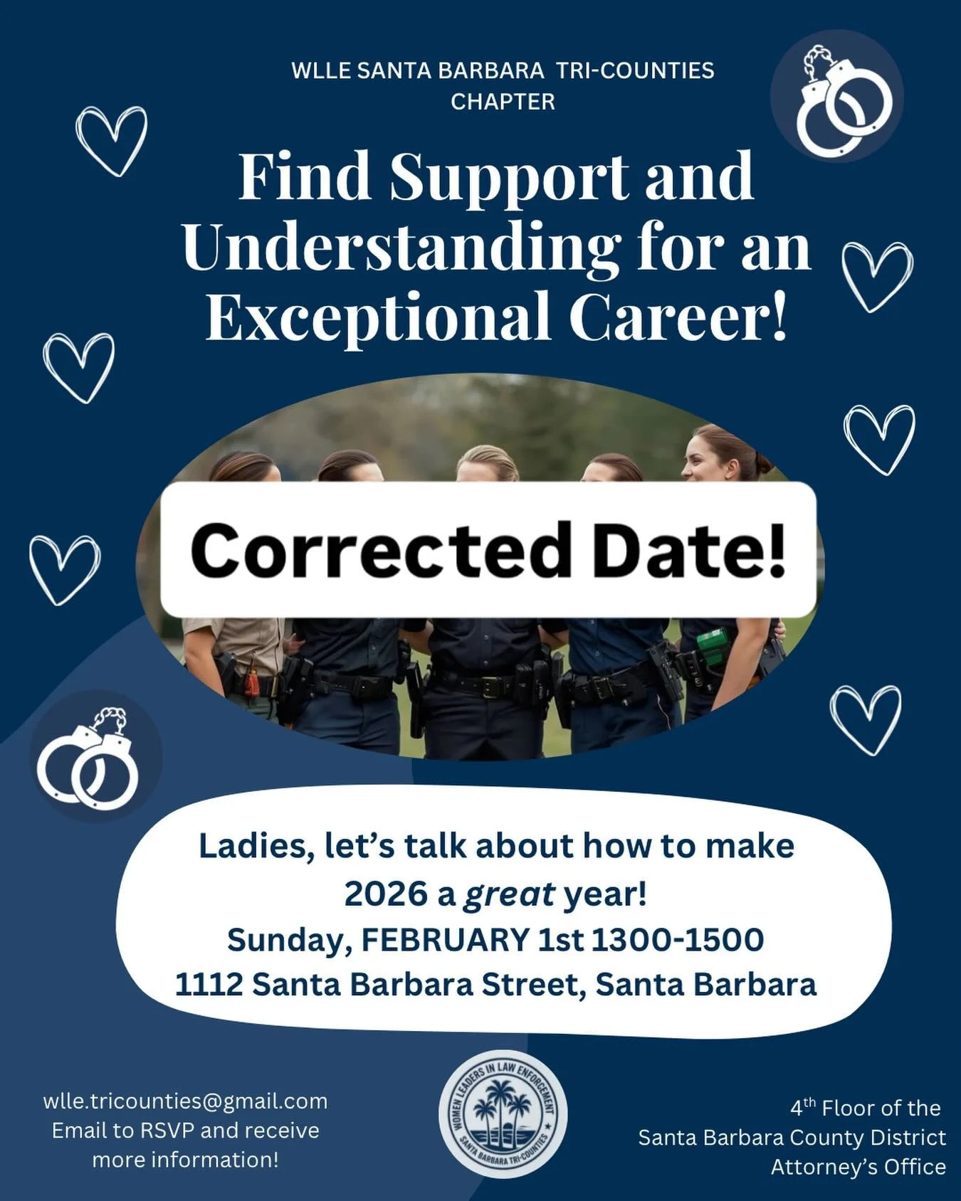 CORRECT DATE - FEBRUARY 1st!! ✨ oops, the 31st is Saturday. Join us SUNDAY! Ladies, let&rsquo;s get together! ✨

Please join us for an upcoming in person meeting to connect, network, and learn more about the WLLE SB Tri-County Chapter. We will be sha