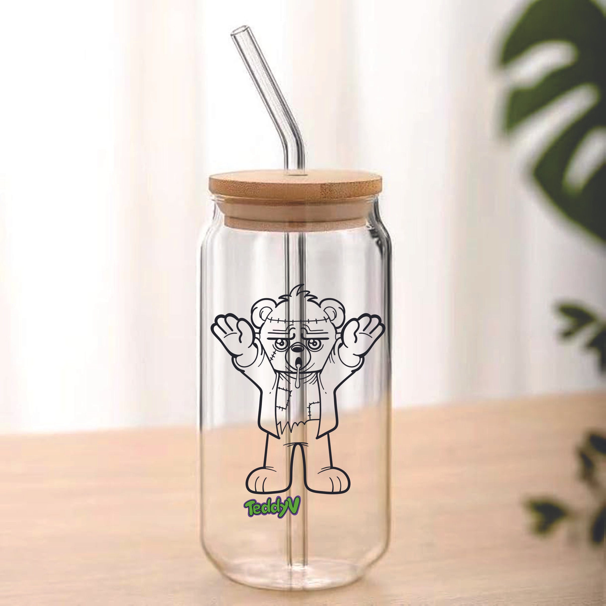 Frankenstein Bear glass