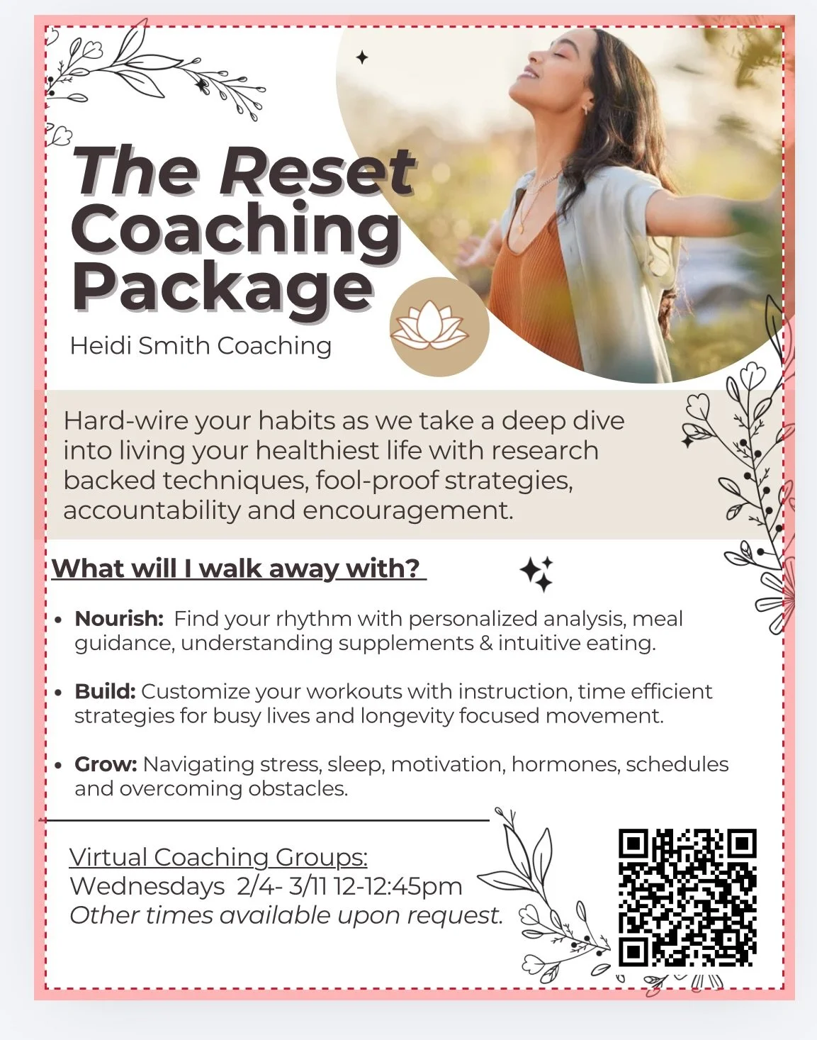 Tomorrow night finishes of our 3 part 21 Reset! In February, we&rsquo;ll be launching a sequel-  six week reset group coaching! This group is focused on taking a deeper dive into nutrition, fitness, stress, habit formation, and longevity. As a menopa