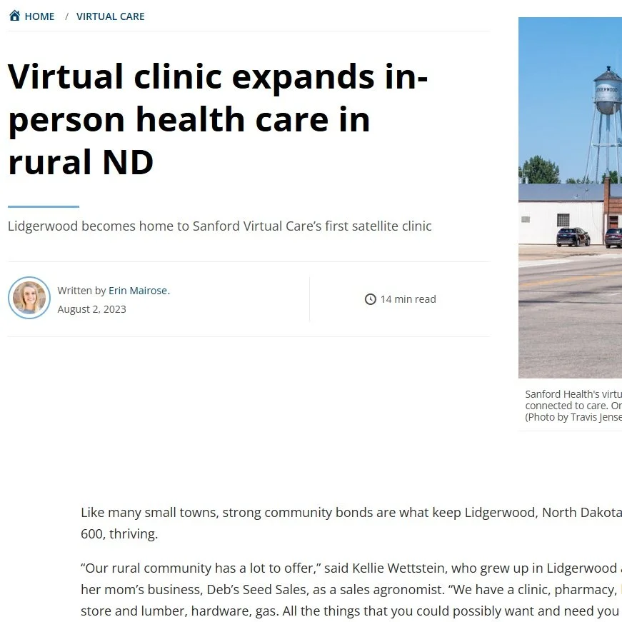 Blog/news style article on sanfordhealthnews.com, including long form video