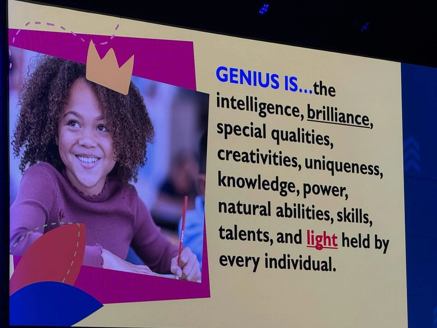 Inspired to hear from @gholdym this morning at United. Inspiring questions and thoughts to inform the schools we lead and the people we love!  Love how she highlighted the importance of joy in our schools. #principalsunited