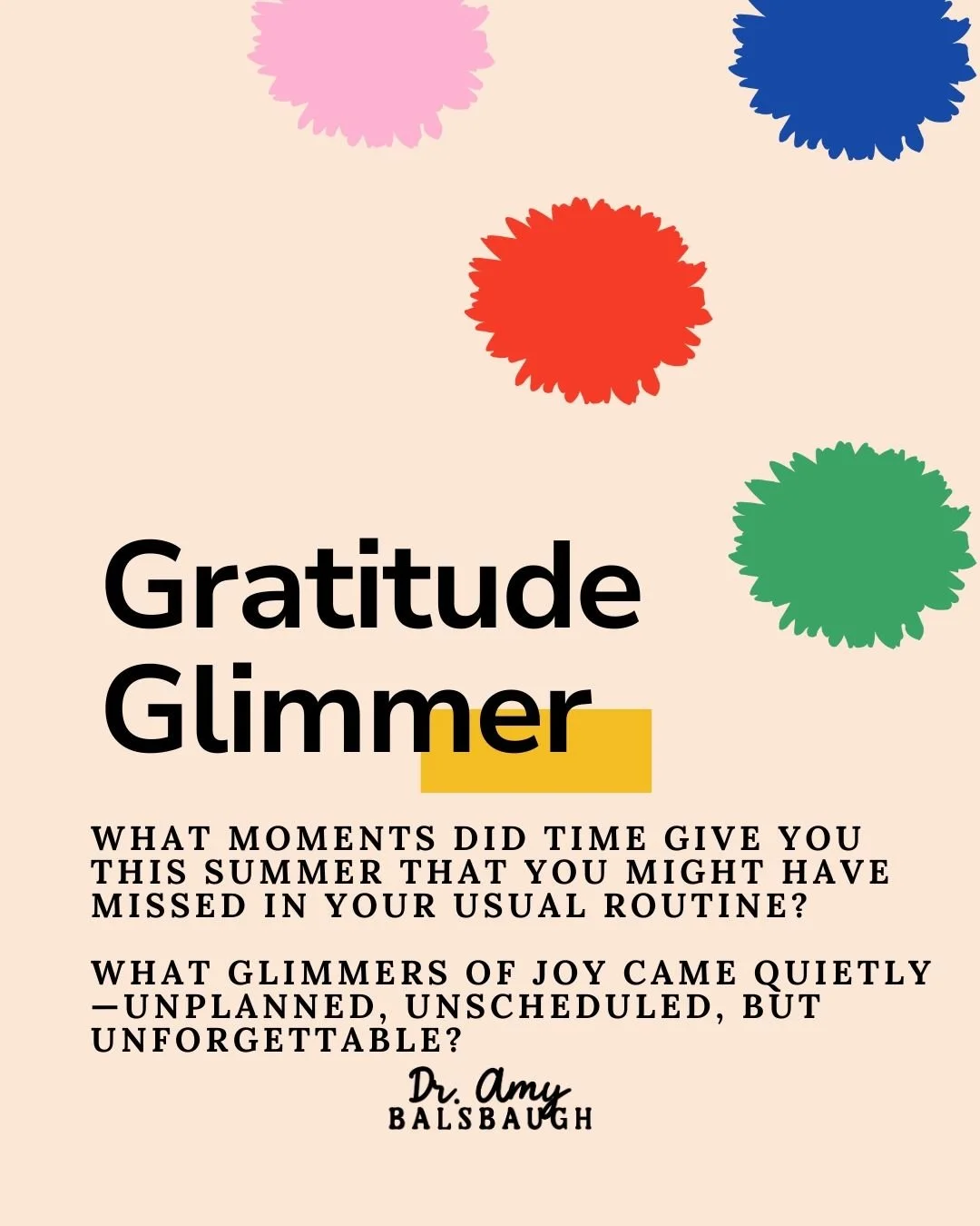 🌟Gratitude Reset: The Gift of Time🌟
By this point in the summer, many of us have fallen out of rhythm&mdash;our routines scattered, our reflections few, and our gratitude practices put on pause.

But here's the truth: time is a gift&mdash;and how w