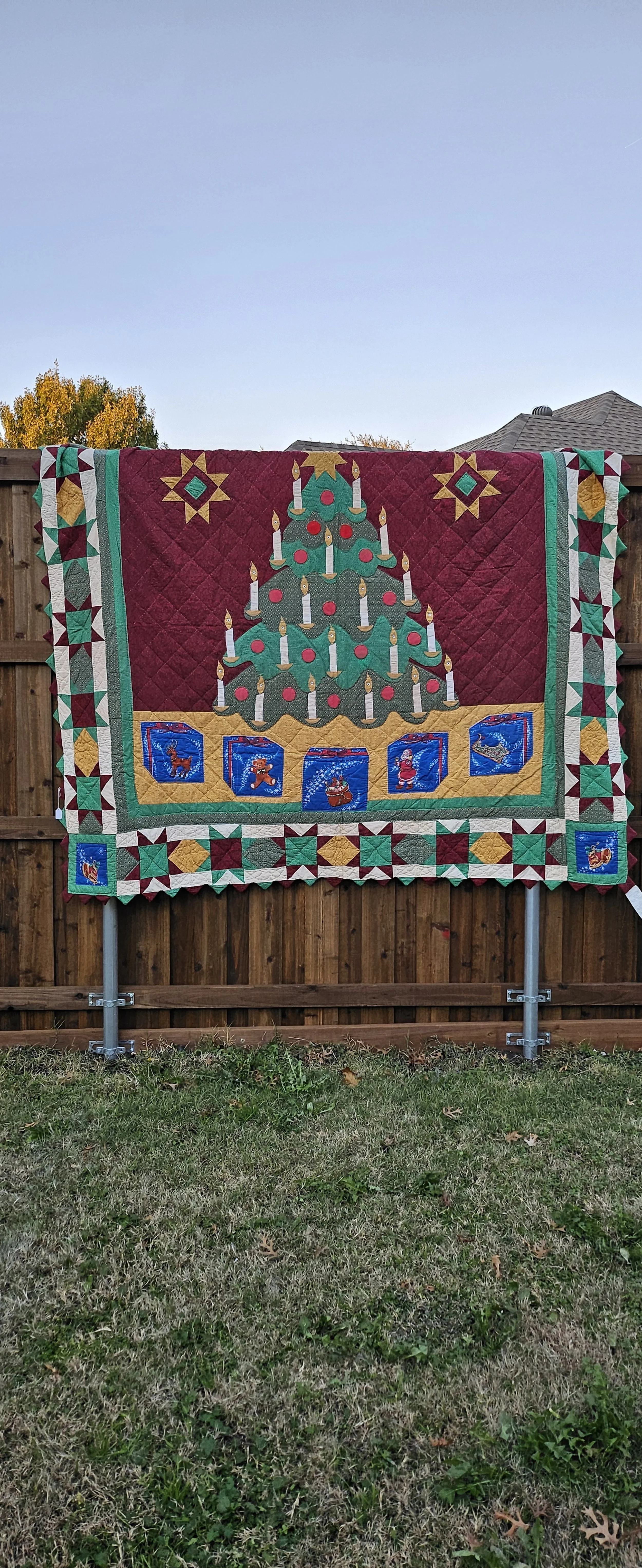 Yule Tree and Presents - Custom Western Quilted Duster