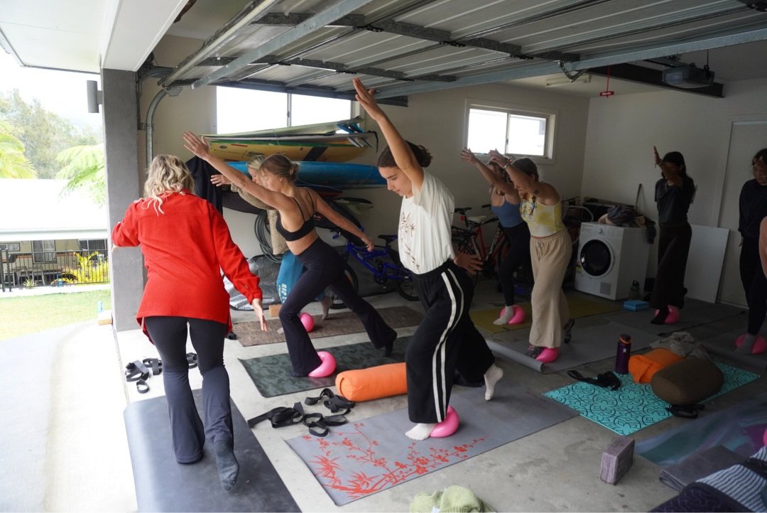 Surf-focused pilates taught by Kiera Greenacre helped us expand our body awareness and breathing potential