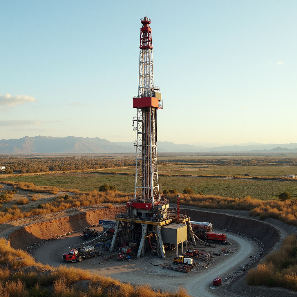 Modern drilling operation optimized with enzyme-enhanced fluids that reduce formation damage, increase penetration rate, and boost productivity.
